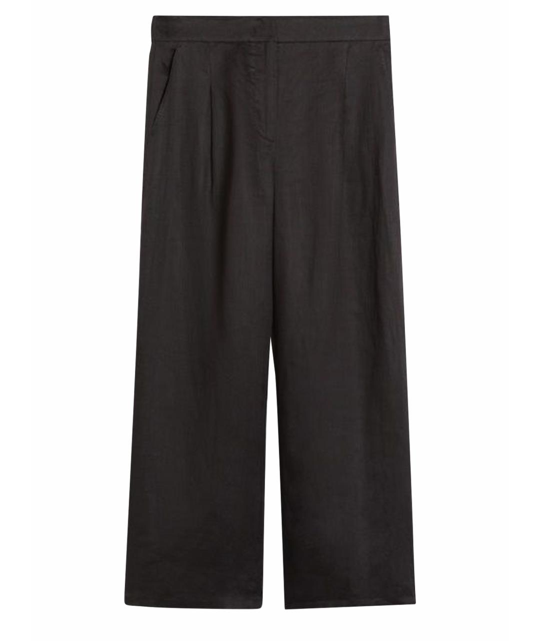MAX MARA Черные хлопковые прямые брюки, фото 1