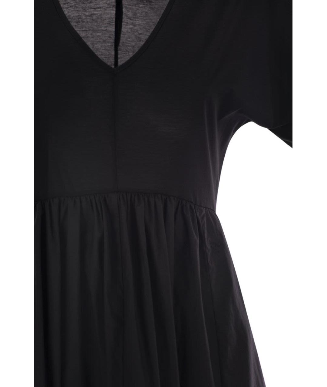 WEEKEND MAX MARA Черное хлопковое повседневное платье, фото 4