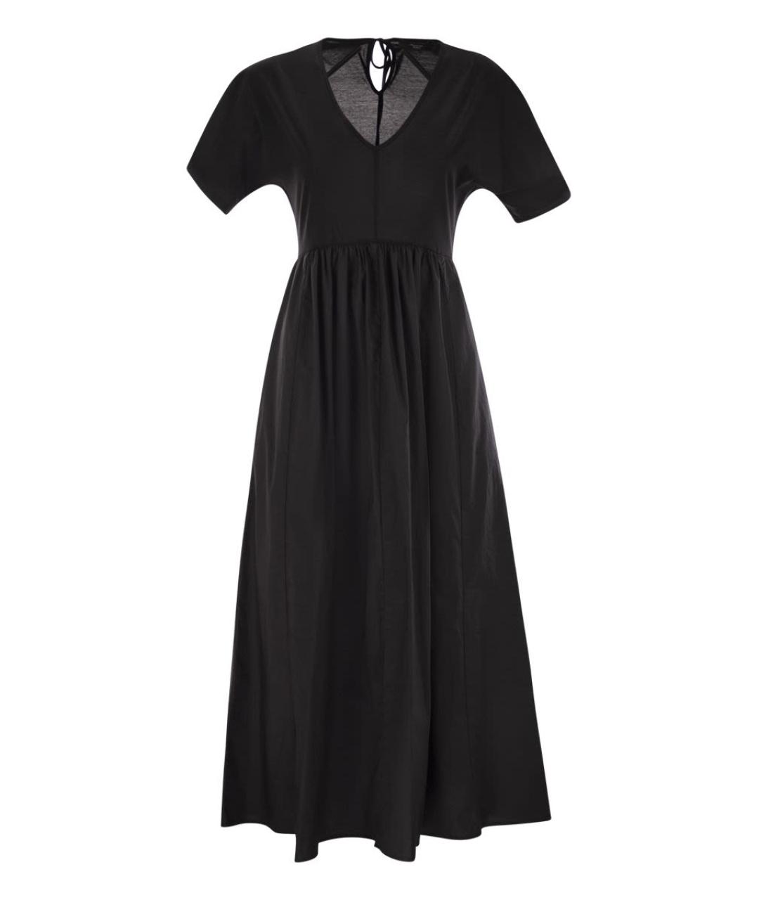 WEEKEND MAX MARA Черное хлопковое повседневное платье, фото 1