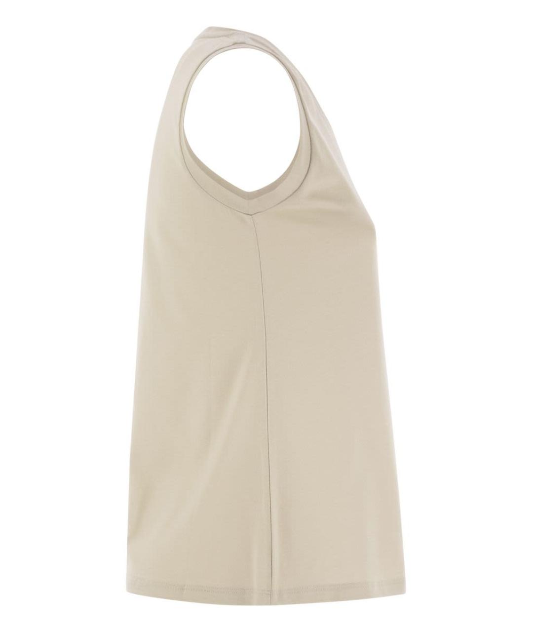 'S MAX MARA Бежевая хлопковая майка, фото 3