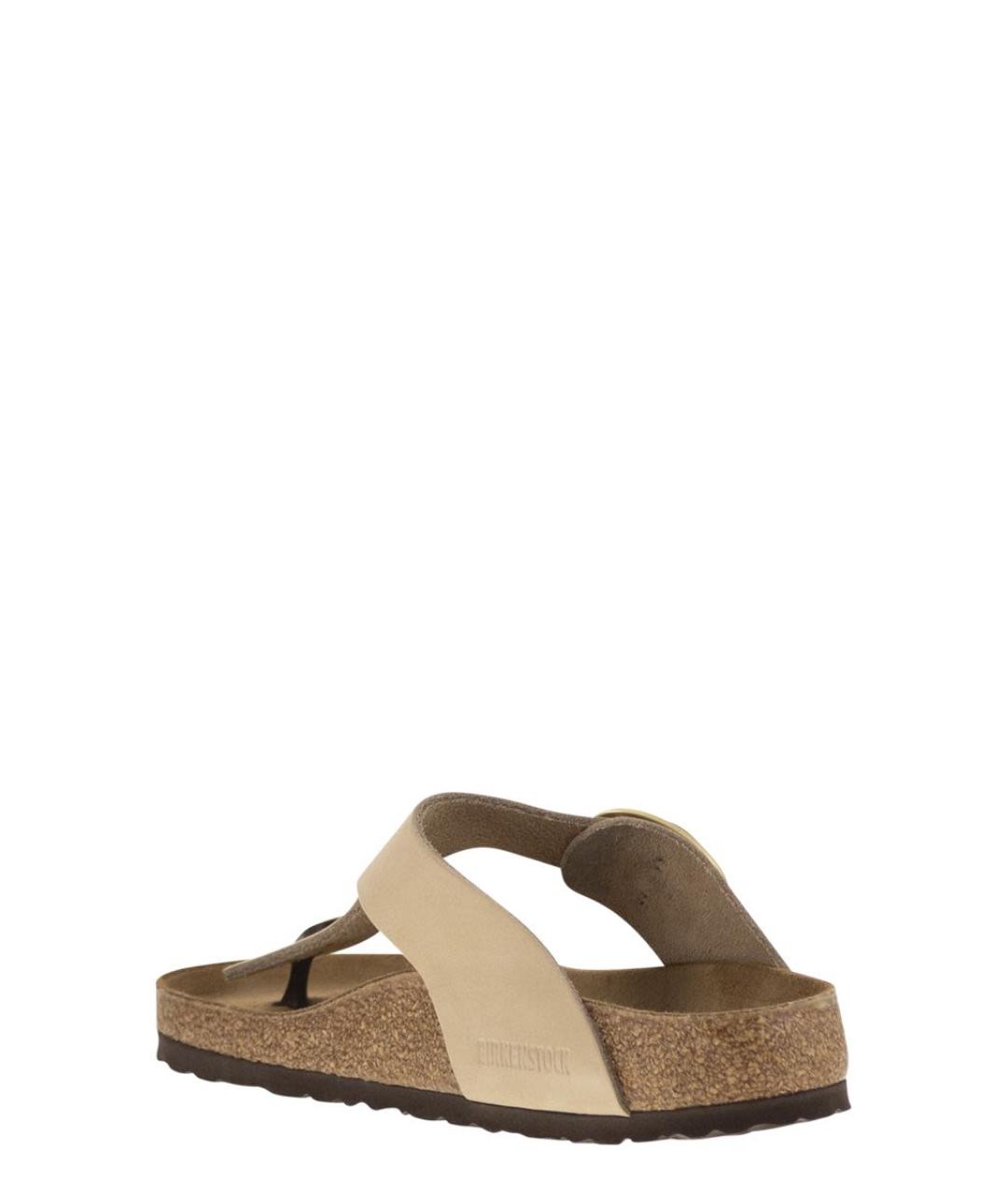 BIRKENSTOCK Бежевые замшевые шлепанцы, фото 3