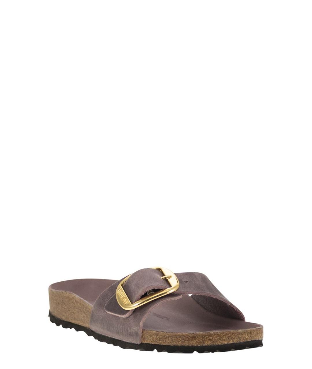 BIRKENSTOCK Фиолетовые замшевые шлепанцы, фото 2