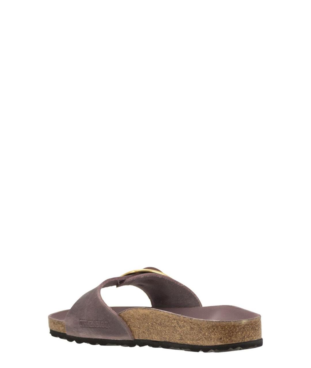 BIRKENSTOCK Фиолетовые замшевые шлепанцы, фото 3
