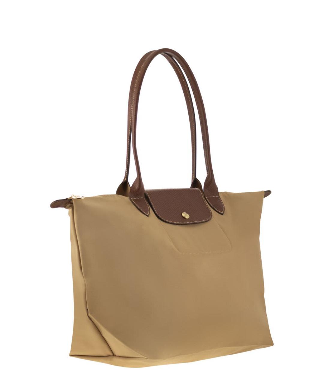 LONGCHAMP Бежевая тканевая сумка тоут, фото 4