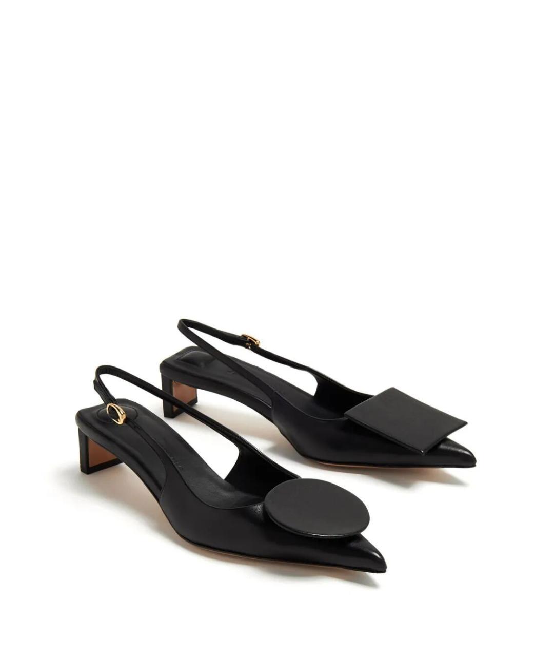 JACQUEMUS Черные кожаные туфли, фото 4