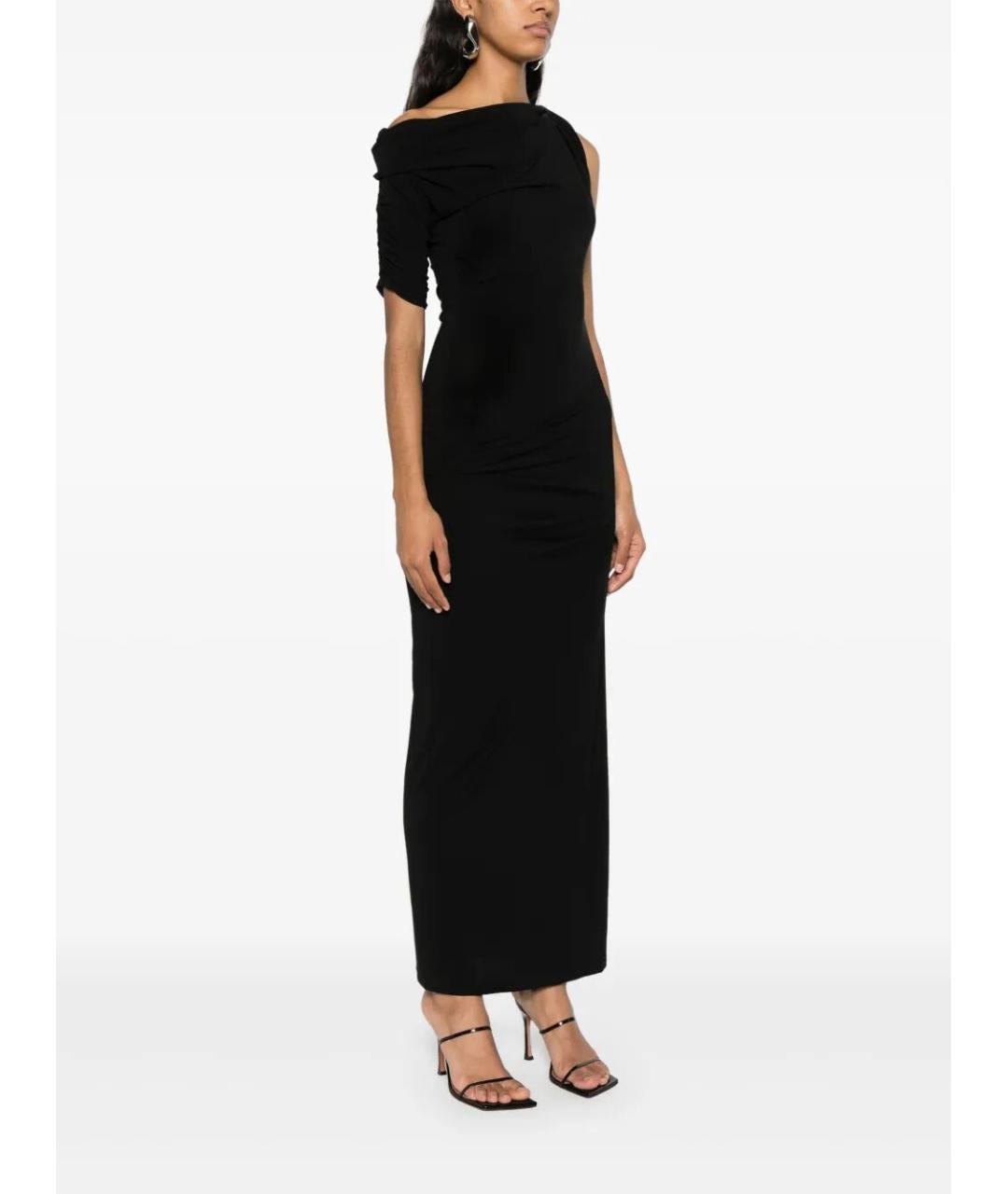 JACQUEMUS Черное вискозное вечернее платье, фото 5
