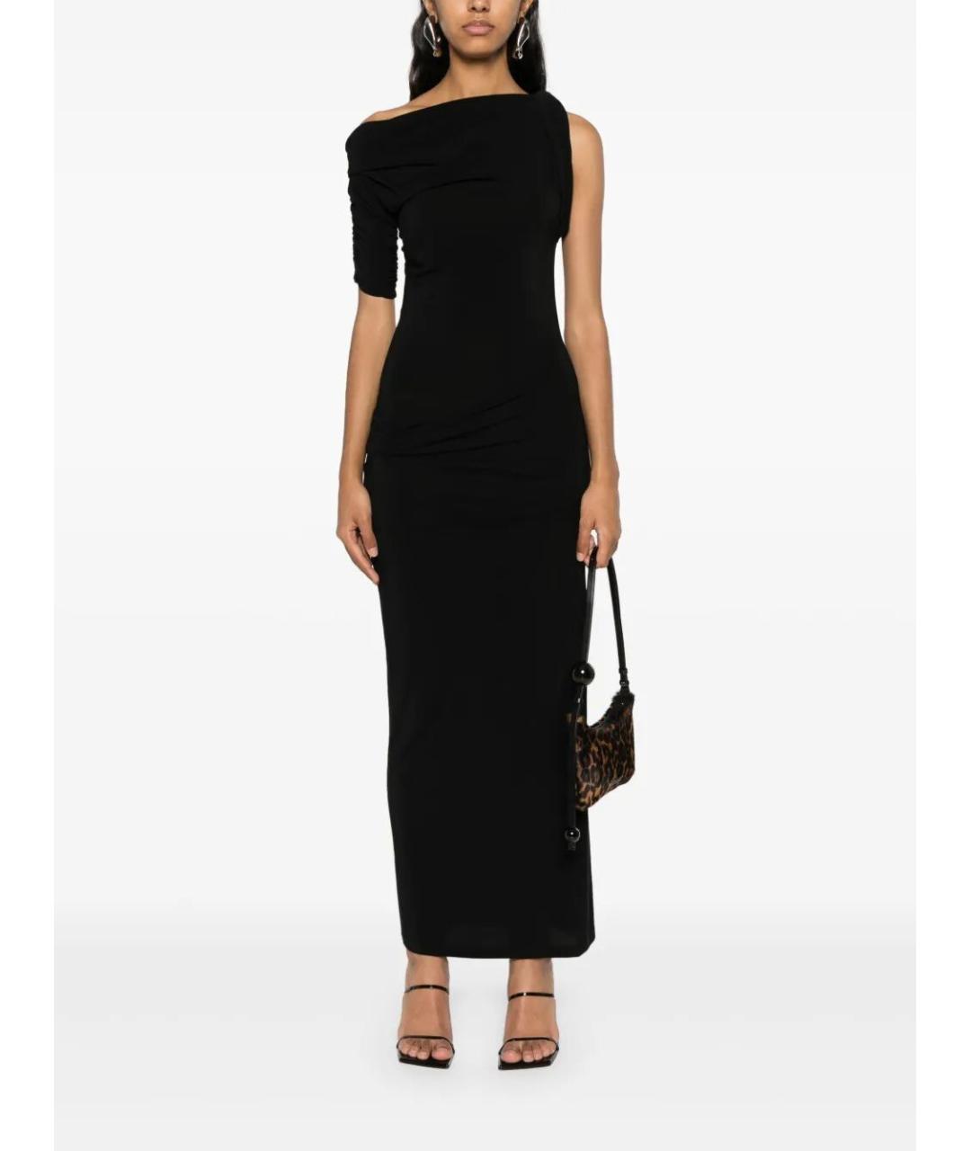 JACQUEMUS Черное вискозное вечернее платье, фото 2