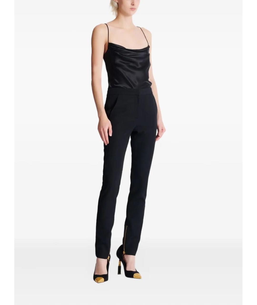 BALMAIN Черные шерстяные брюки узкие, фото 3
