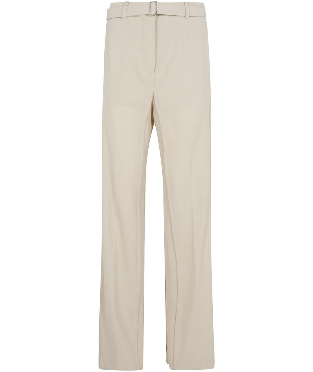 LANVIN Белые шерстяные прямые брюки, фото 5