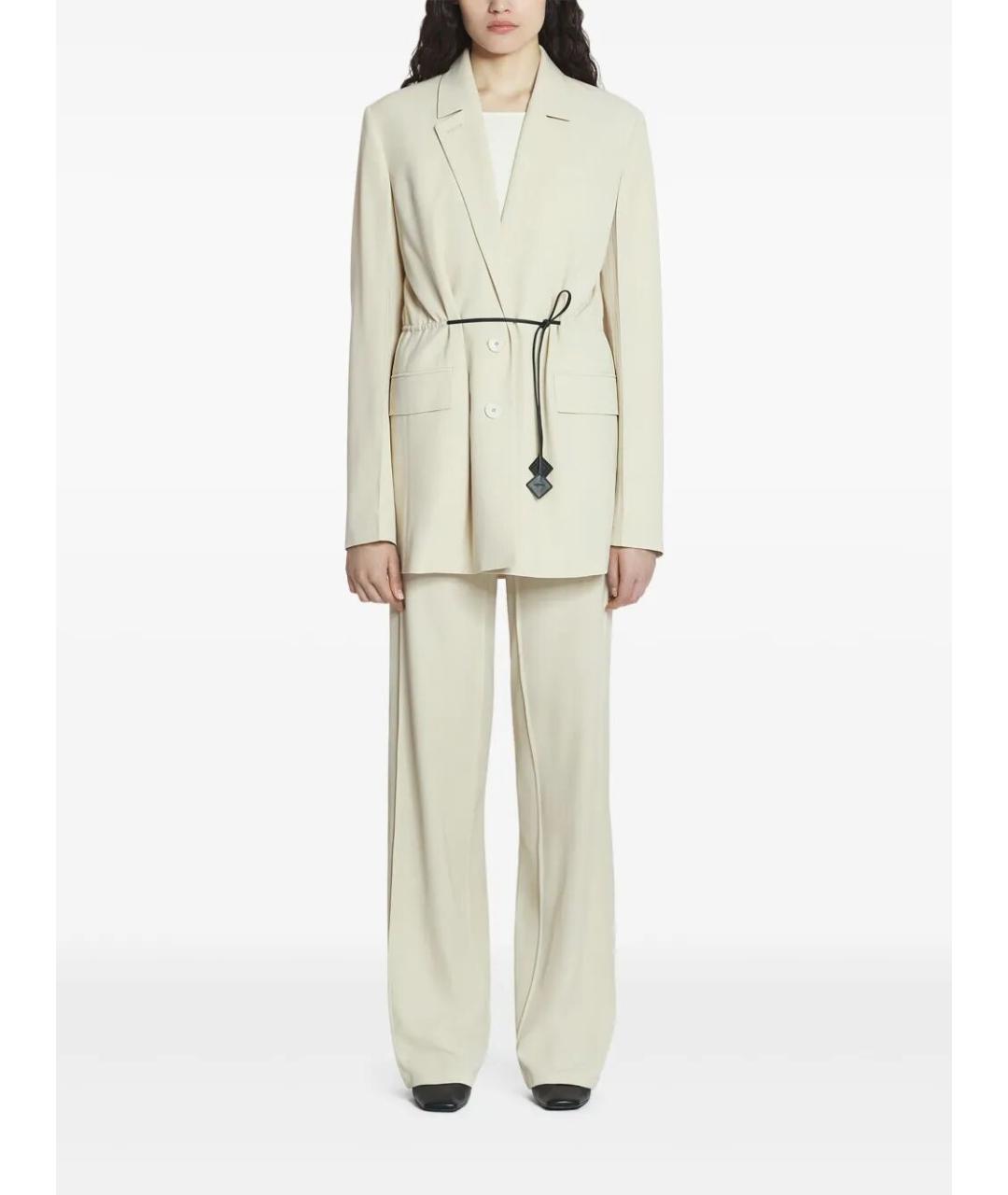 LANVIN Белые шерстяные прямые брюки, фото 3
