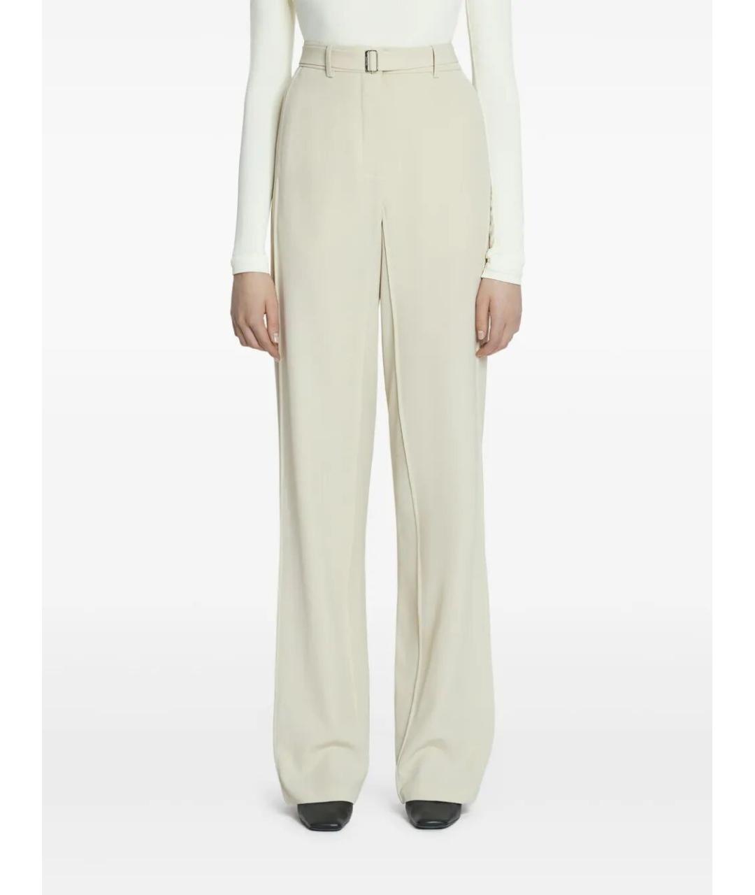 LANVIN Белые шерстяные прямые брюки, фото 2