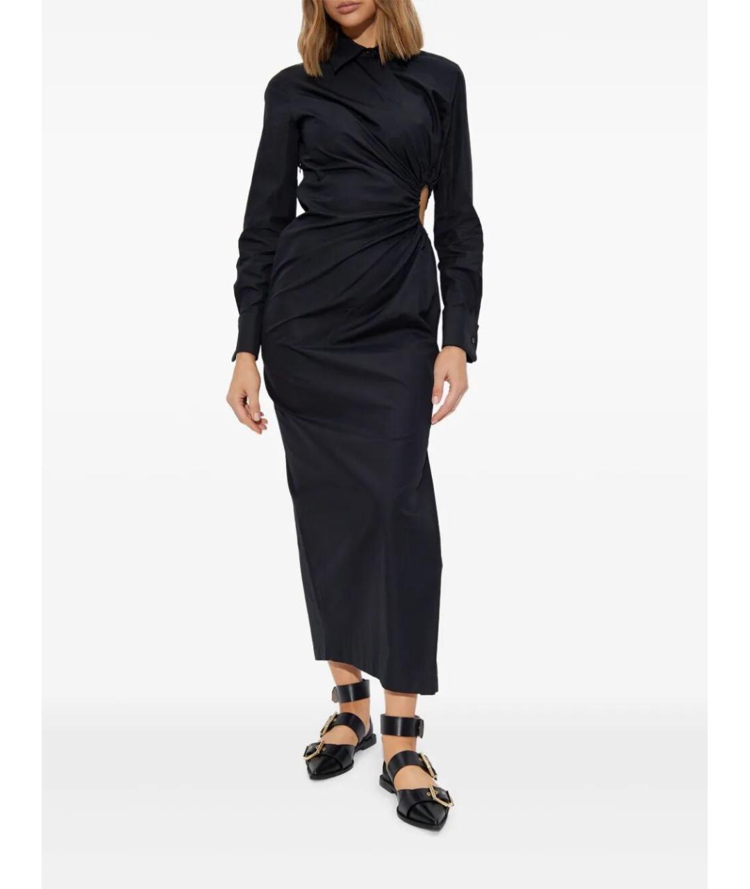 MAX MARA Черное хлопковое повседневное платье, фото 3