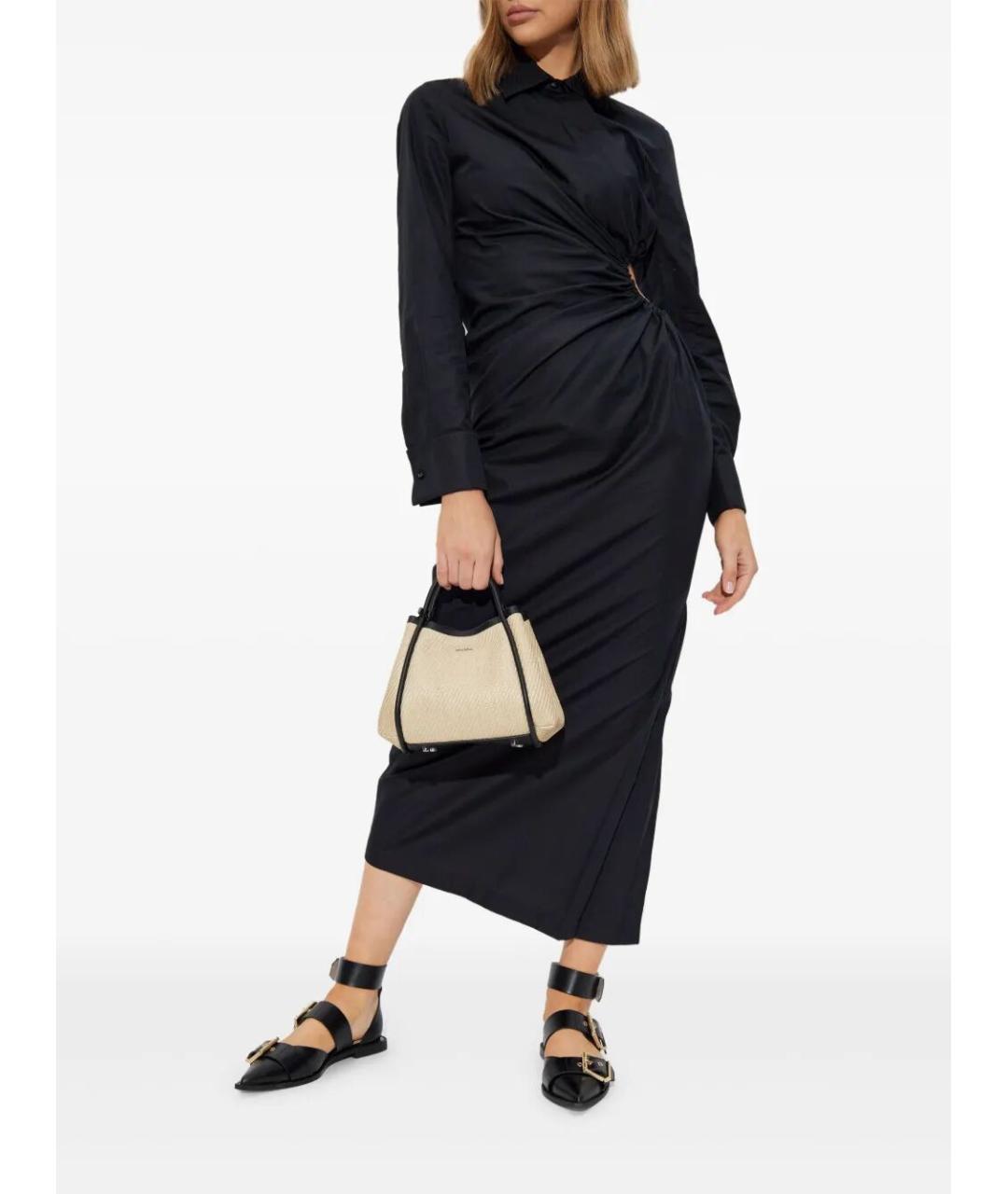 MAX MARA Черное хлопковое повседневное платье, фото 5