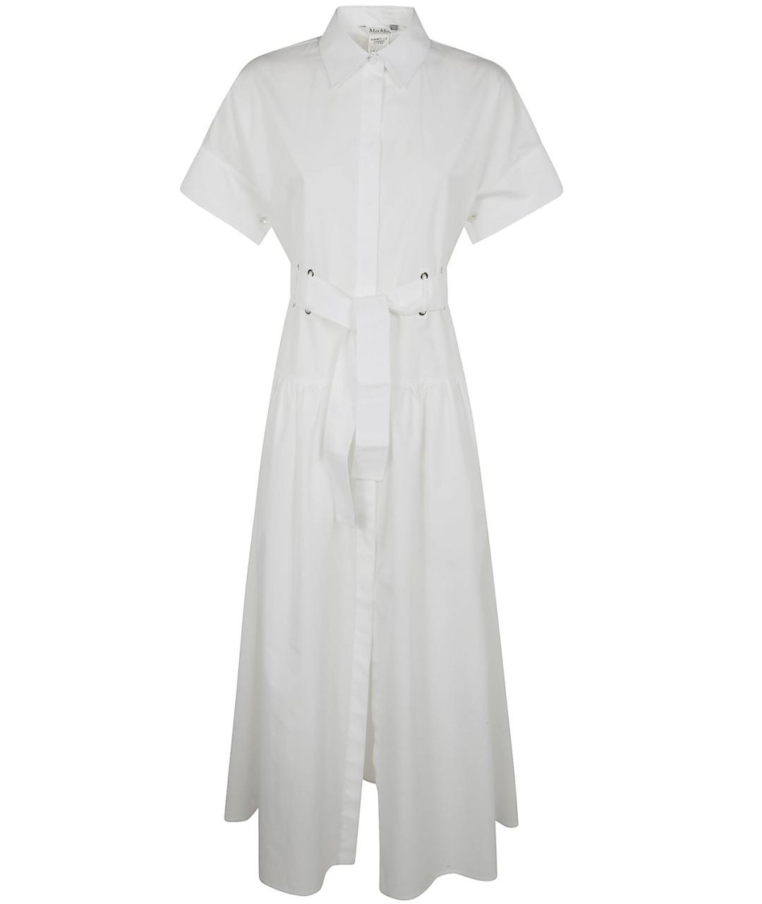 MAX MARA Белое хлопковое повседневное платье, фото 1
