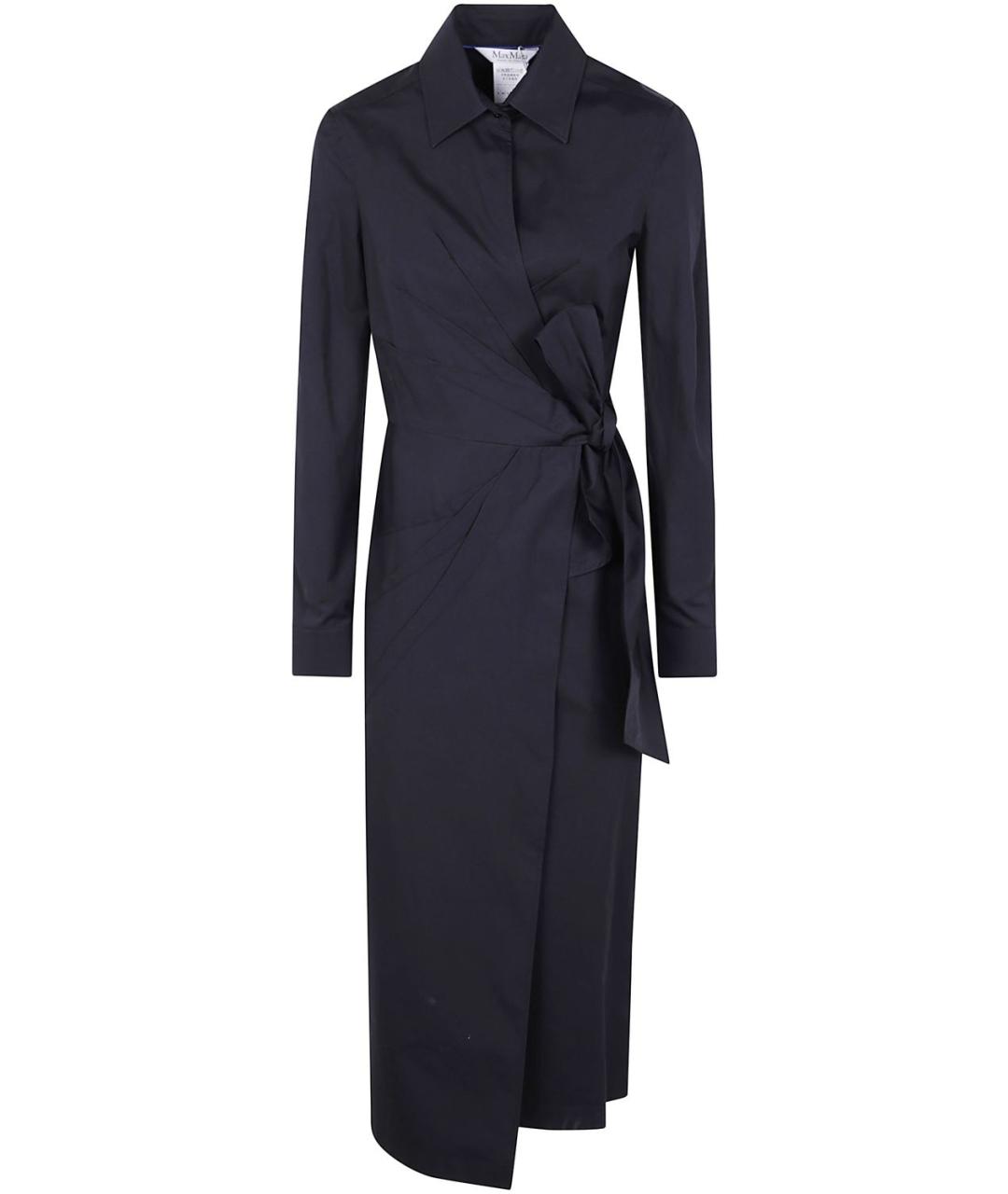 MAX MARA Черное хлопковое повседневное платье, фото 1