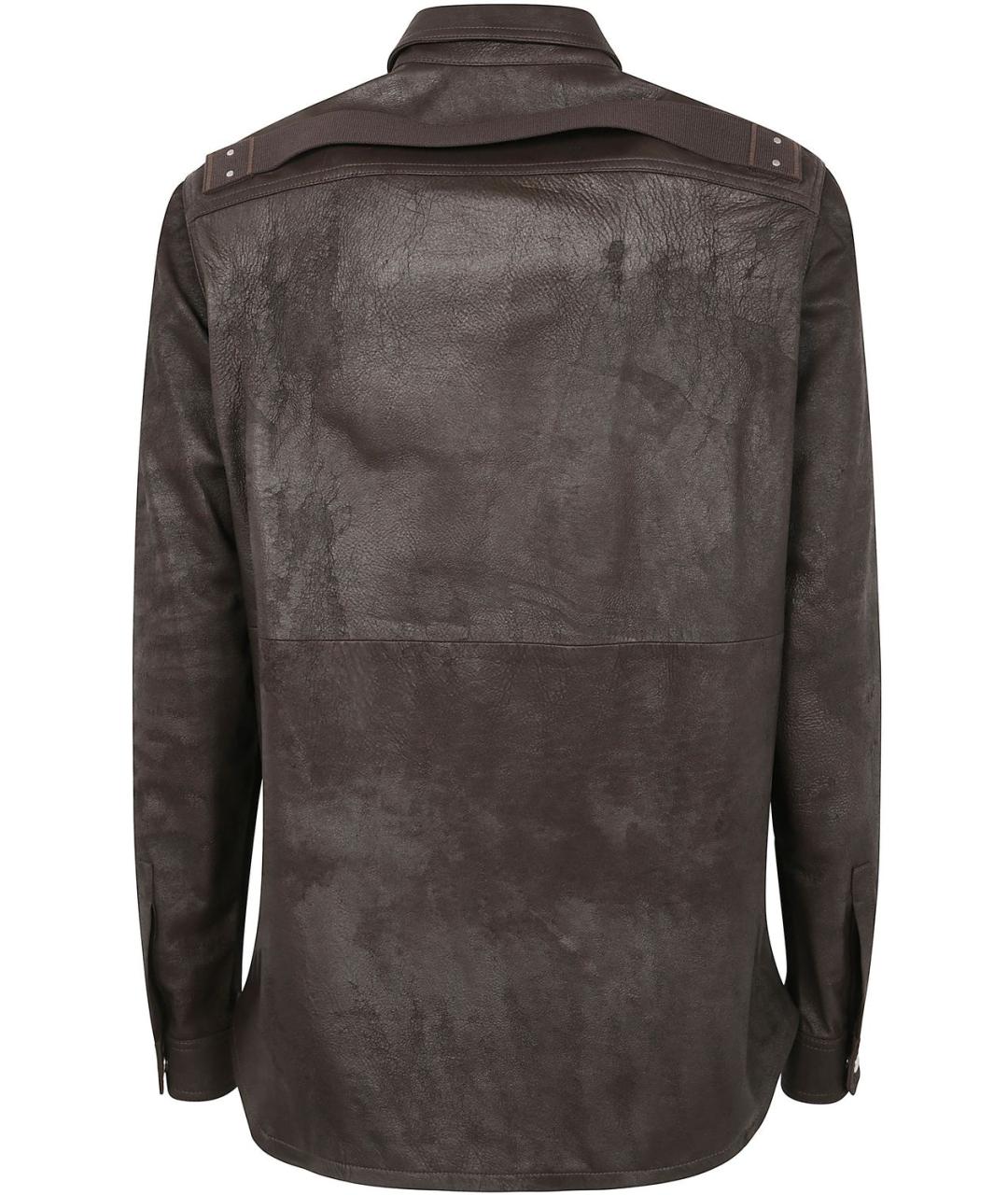 RICK OWENS Коричневая кожаная куртка, фото 2