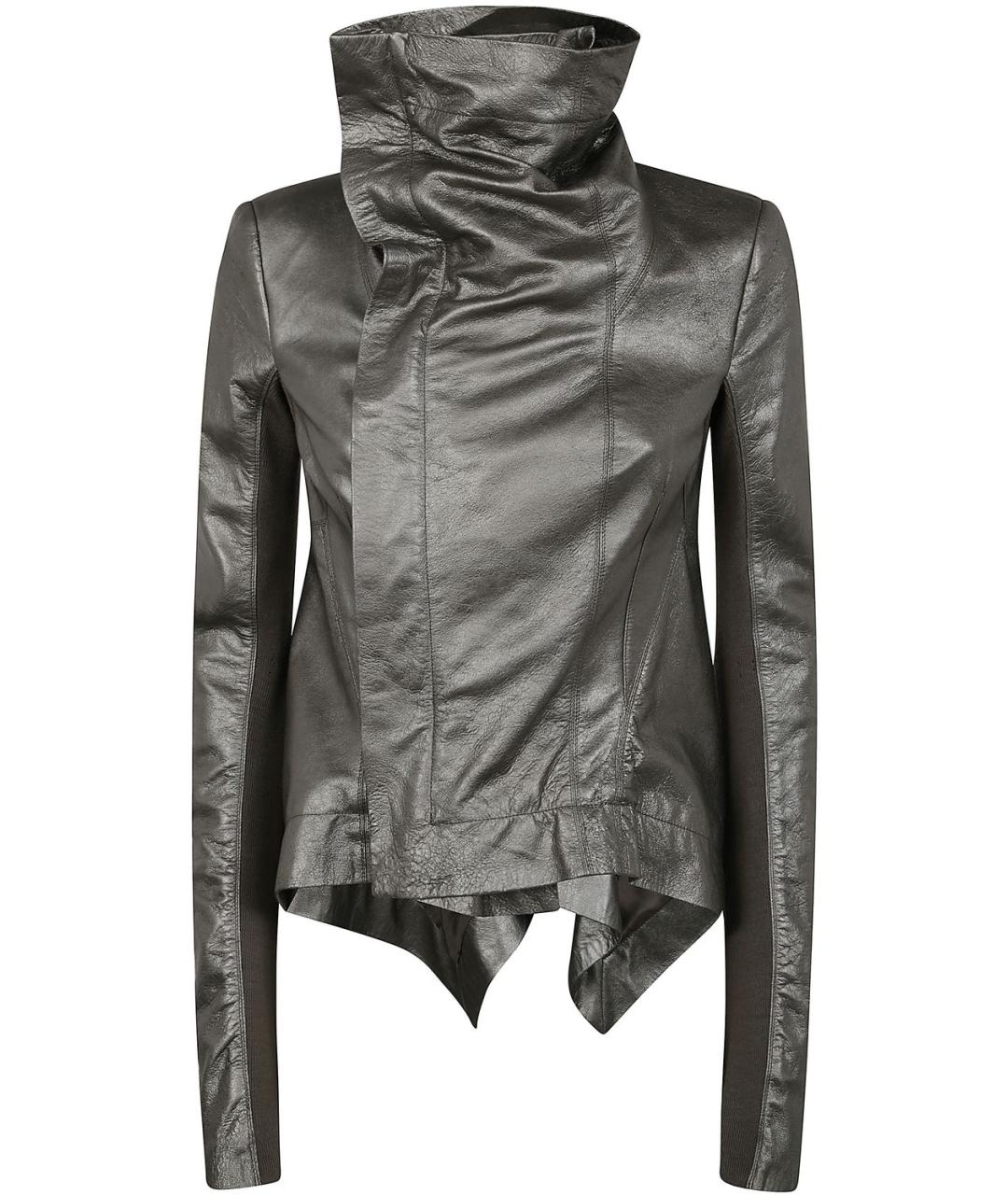 RICK OWENS Серая кожаная куртка, фото 1