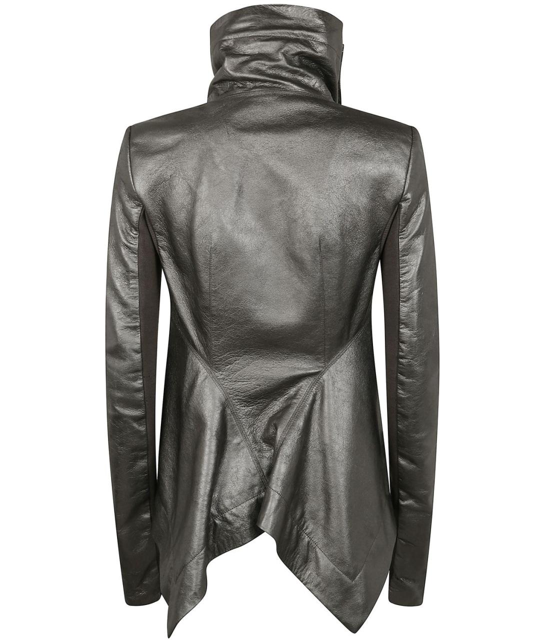 RICK OWENS Серая кожаная куртка, фото 2