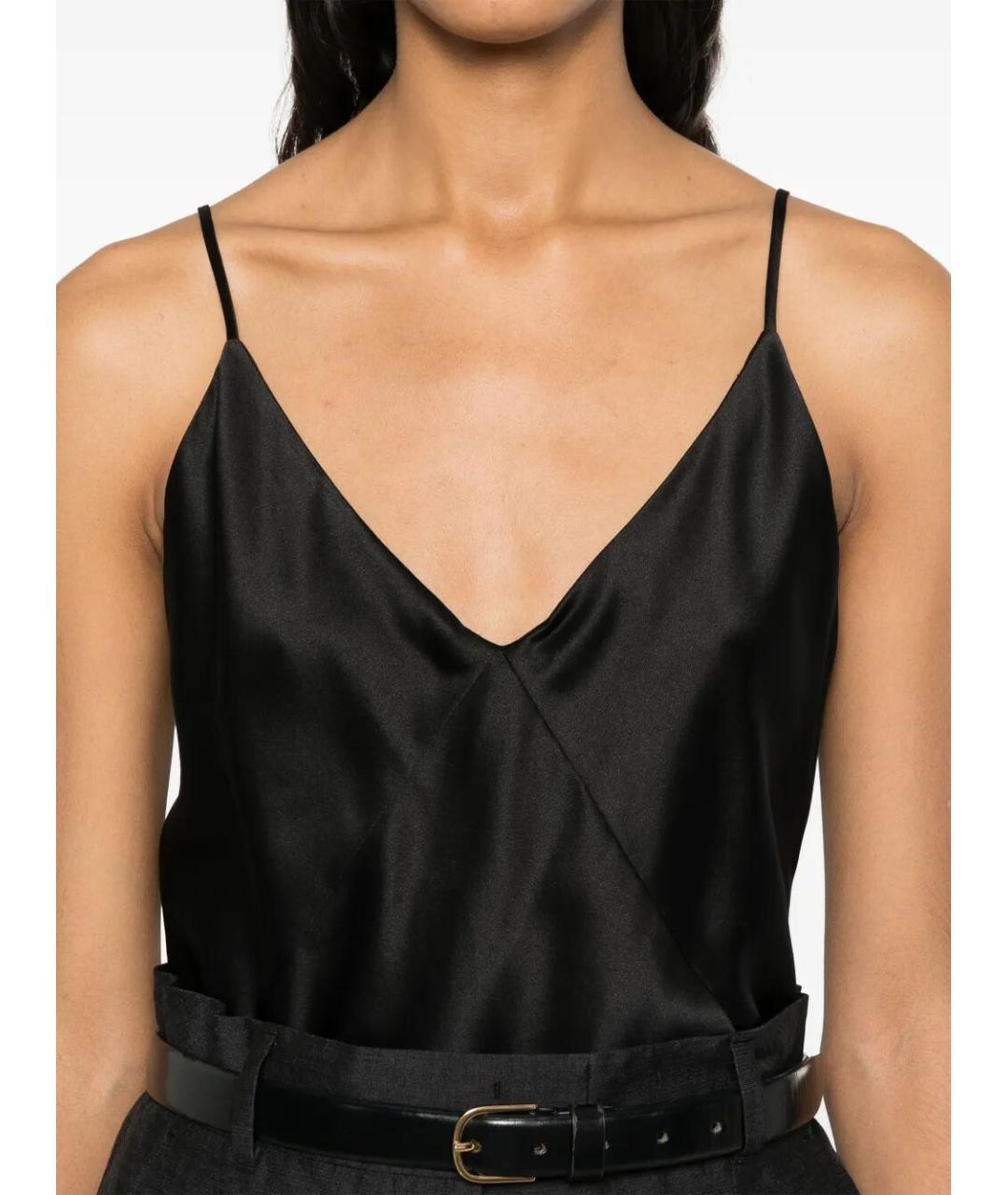 MAX MARA Черная шелковая майка, фото 4