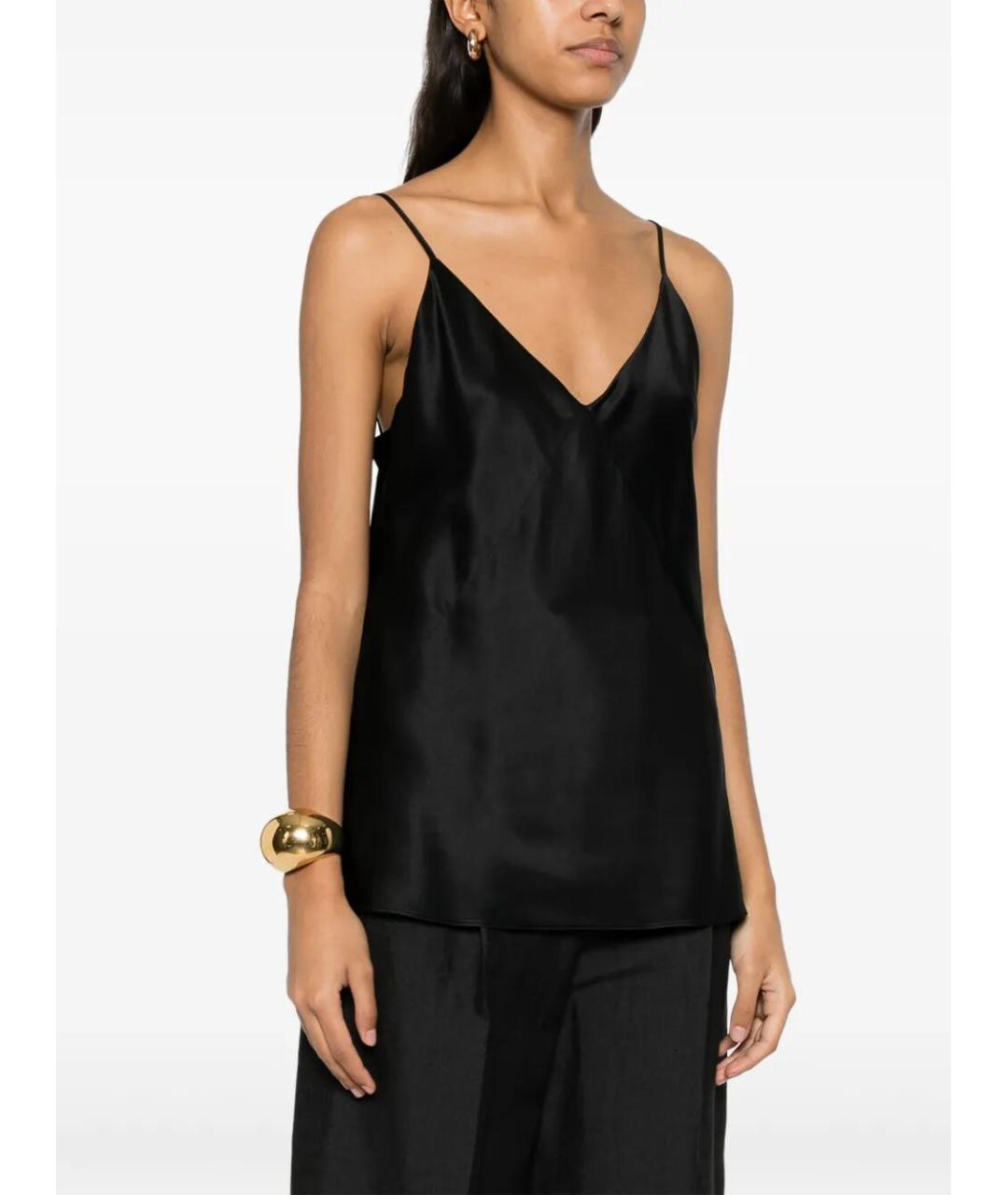 MAX MARA Черная шелковая майка, фото 3