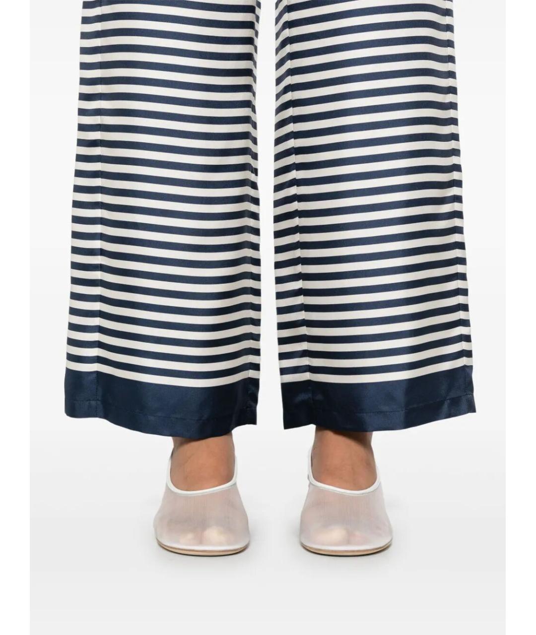'S MAX MARA Темно-синие шелковые прямые брюки, фото 3