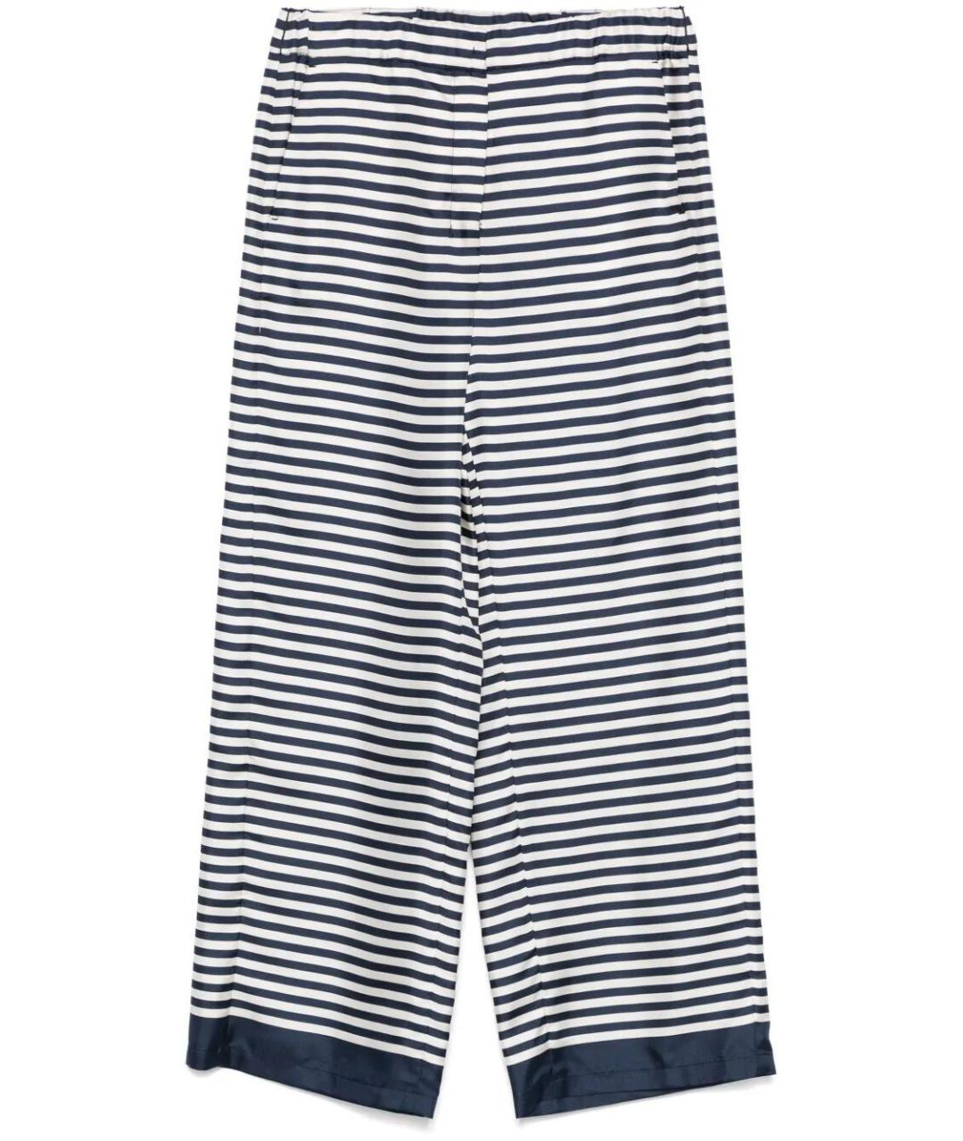 'S MAX MARA Темно-синие шелковые прямые брюки, фото 1