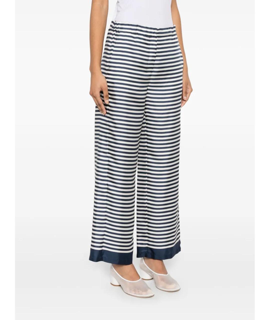 'S MAX MARA Темно-синие шелковые прямые брюки, фото 5