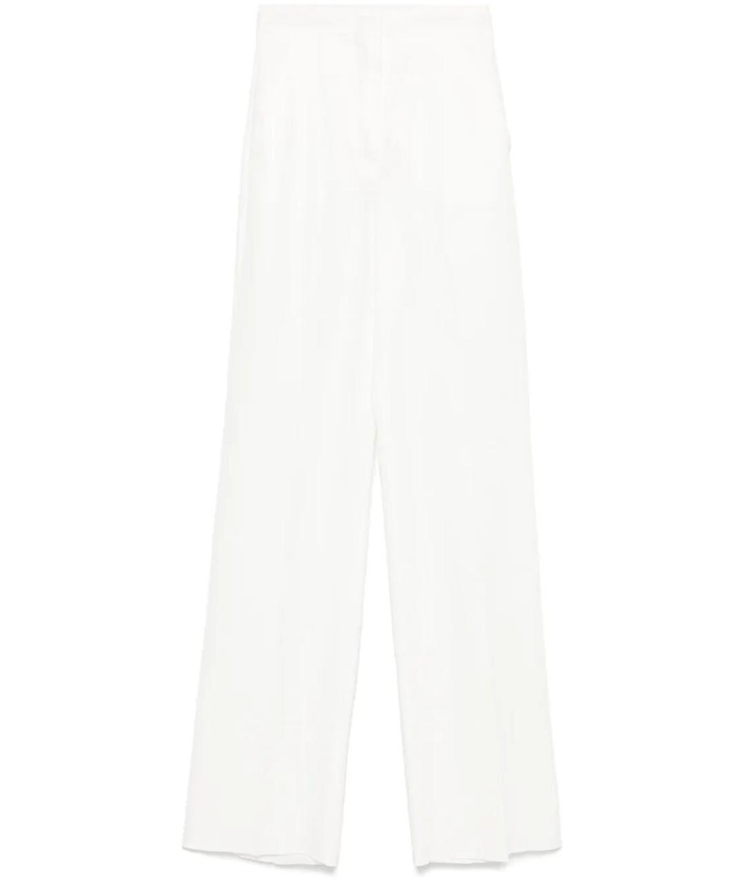 MAX MARA Белые льняные прямые брюки, фото 1