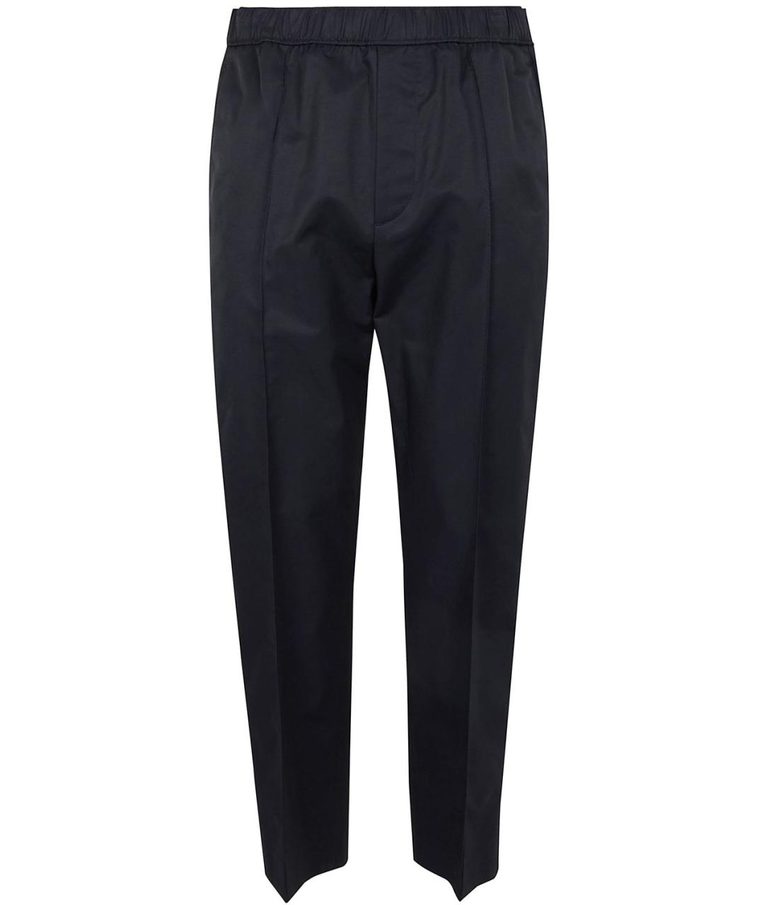 LANVIN Темно-синие хлопковые повседневные брюки, фото 1
