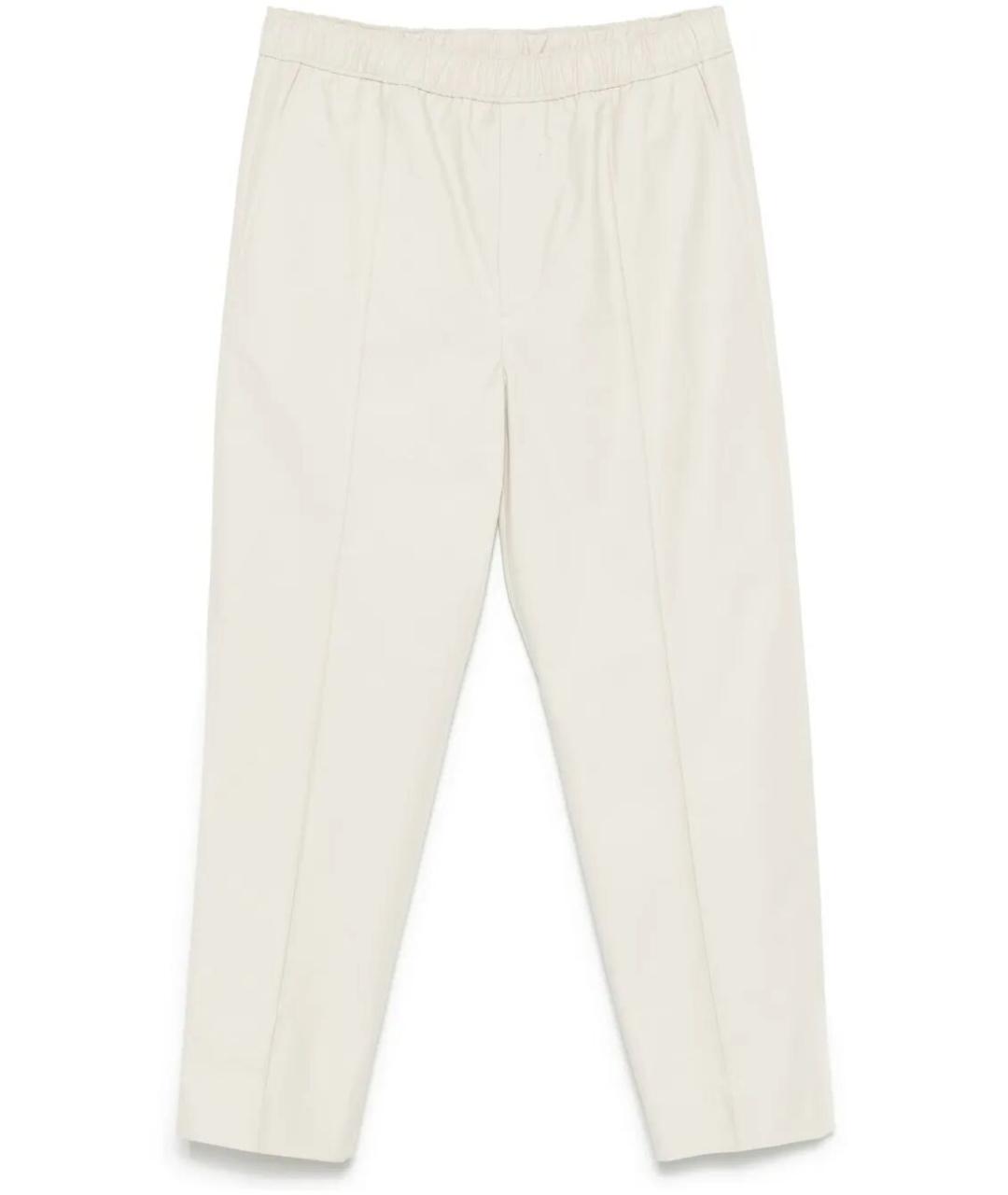 LANVIN Белые хлопко-эластановые повседневные брюки, фото 1