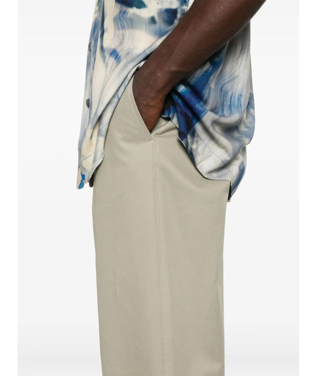 LANVIN Бежевые хлопковые повседневные брюки, фото 4