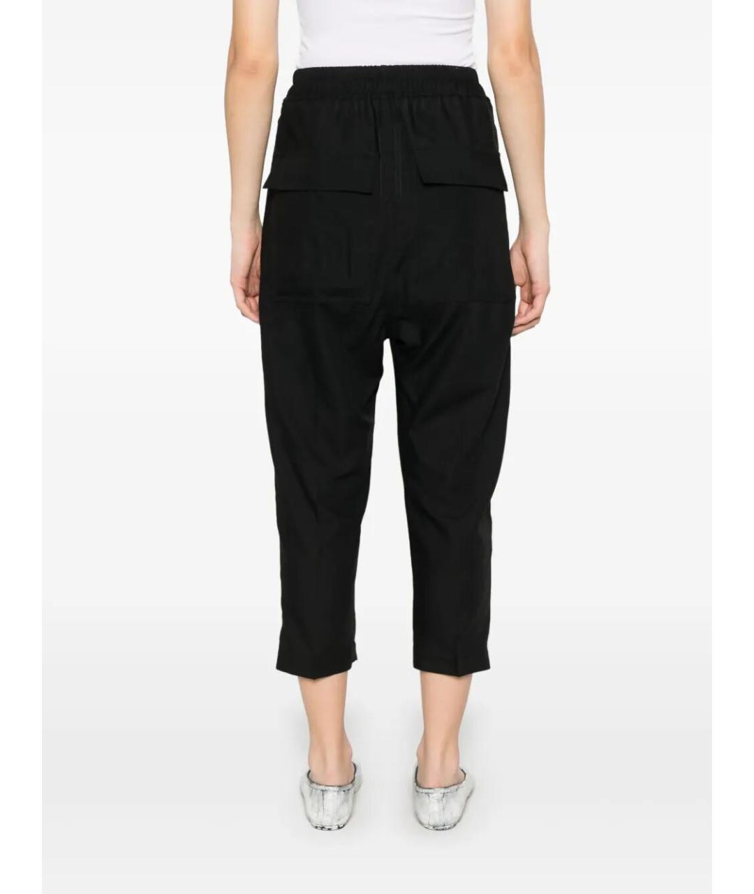 RICK OWENS Черные шерстяные прямые брюки, фото 4