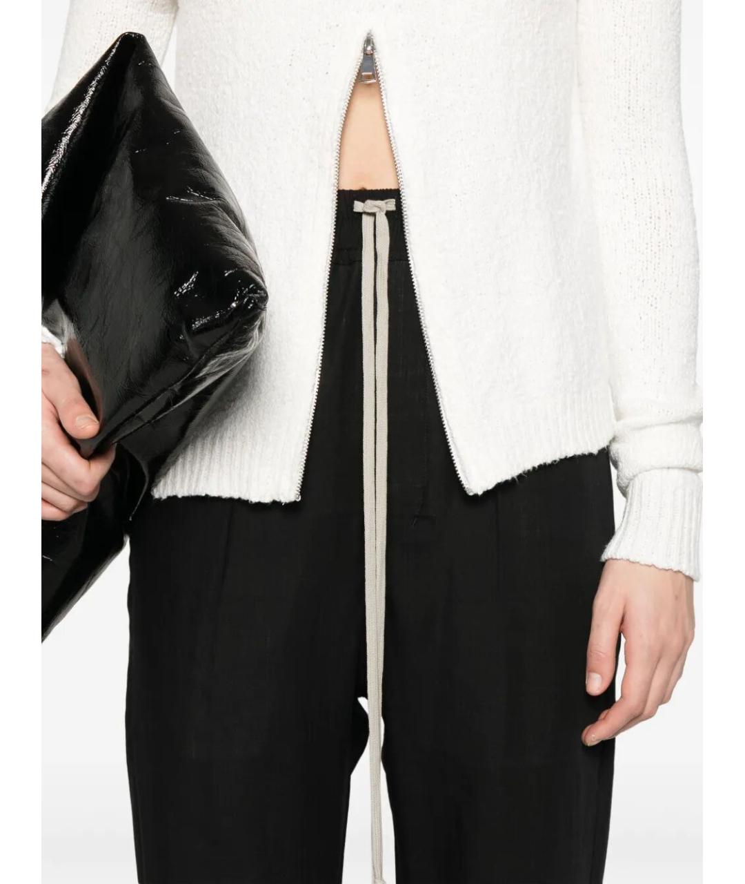 RICK OWENS Черные шерстяные прямые брюки, фото 5