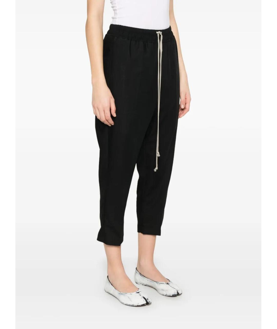 RICK OWENS Черные шерстяные прямые брюки, фото 2