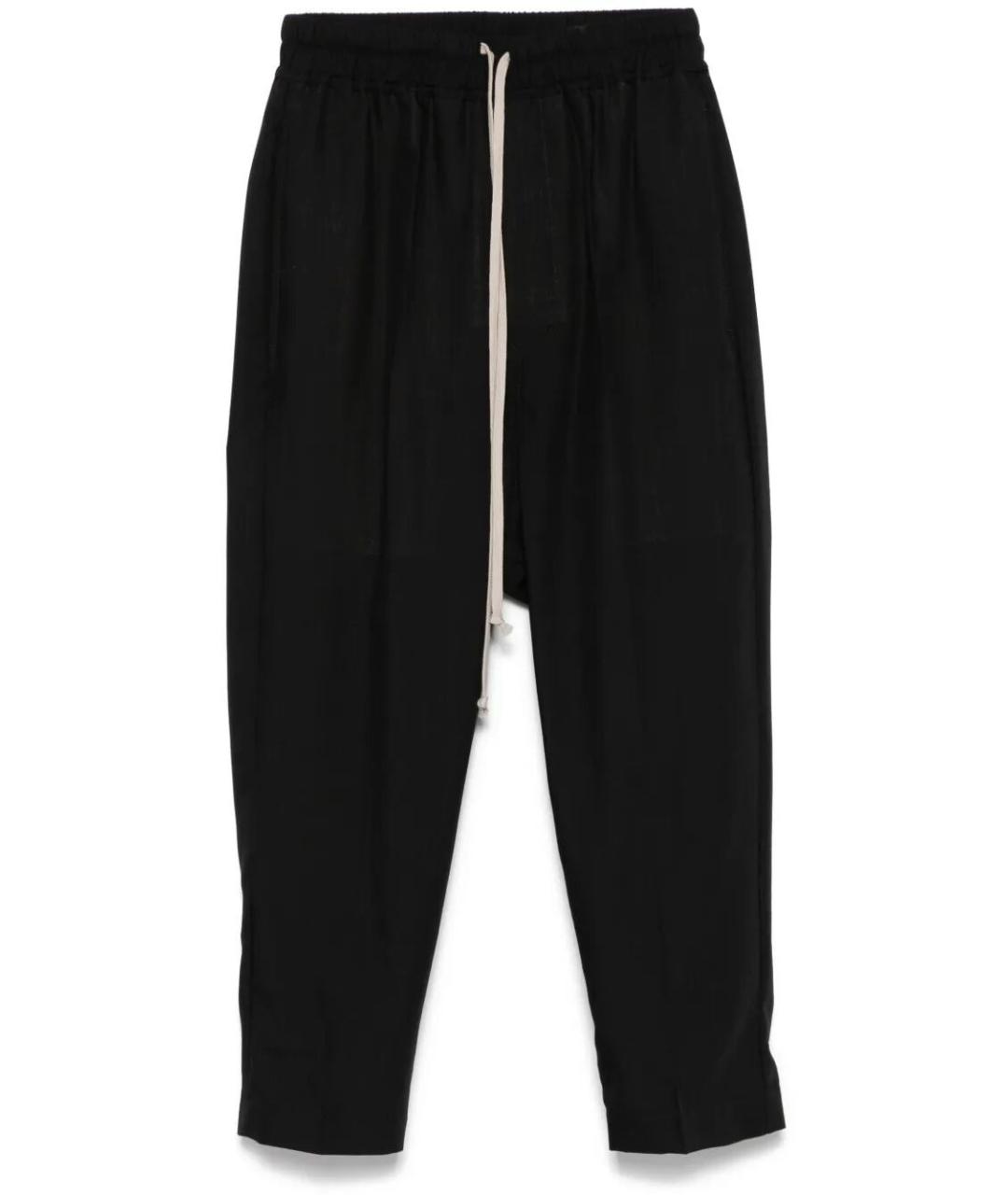 RICK OWENS Черные шерстяные прямые брюки, фото 1
