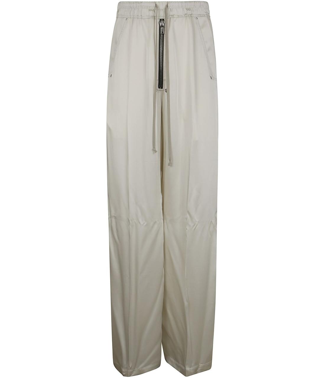 RICK OWENS Серые ацетатные повседневные брюки, фото 1