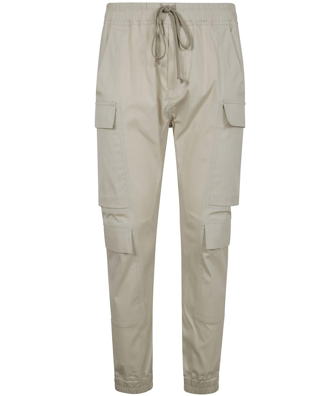 RICK OWENS Серые хлопковые повседневные брюки, фото 1