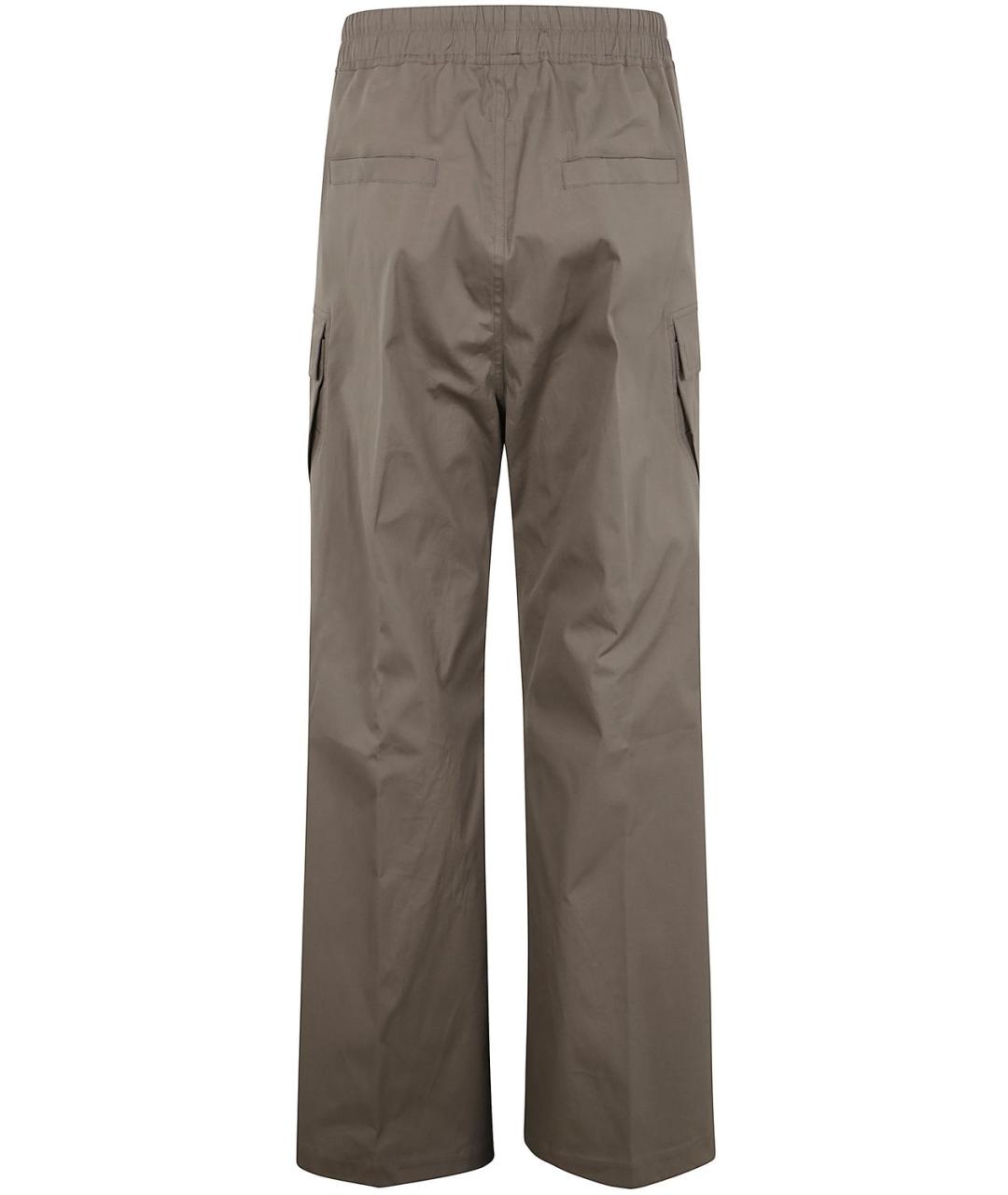 RICK OWENS Серые хлопковые повседневные брюки, фото 2