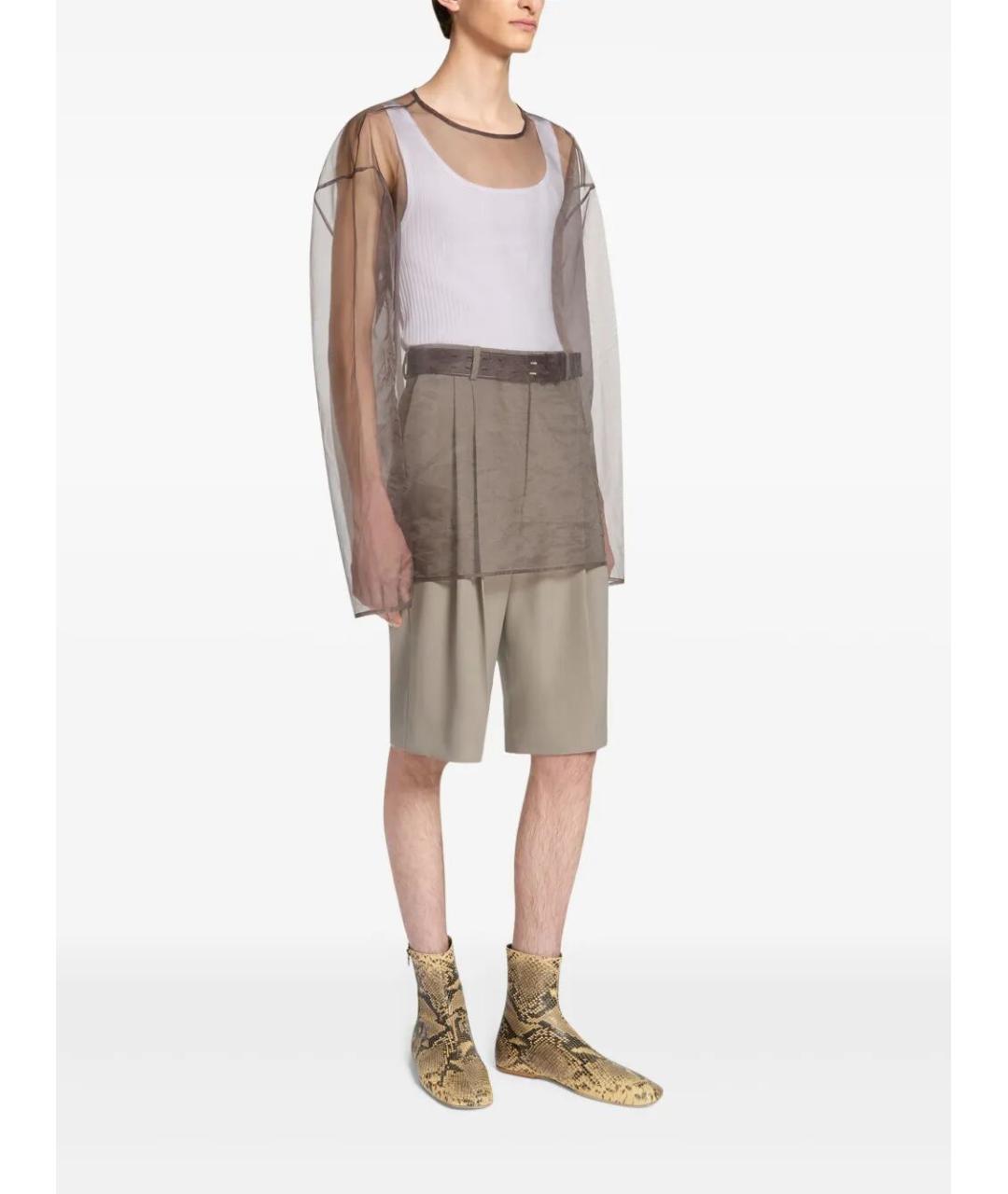 DRIES VAN NOTEN Бежевые шерстяные шорты, фото 2