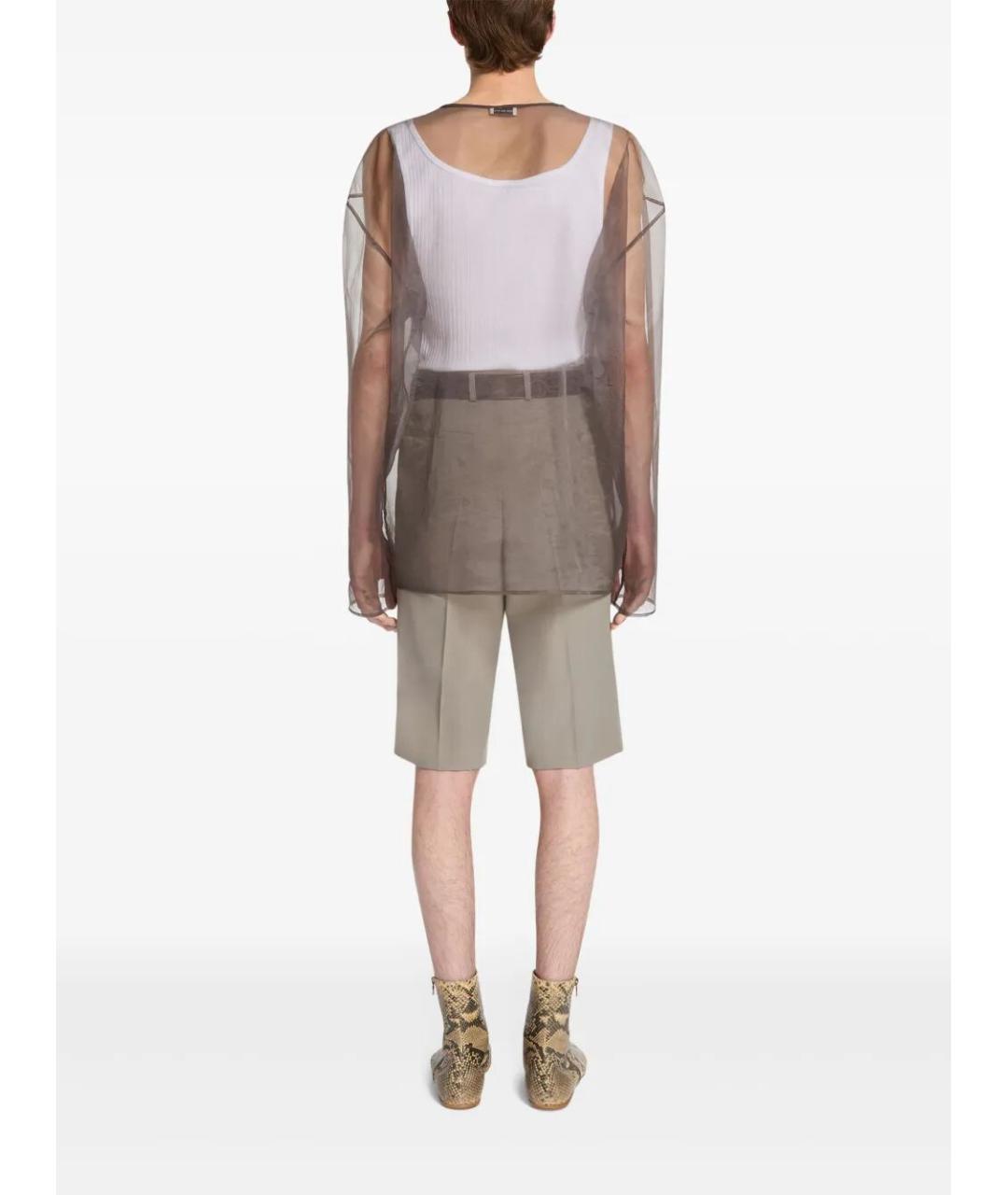 DRIES VAN NOTEN Бежевые шерстяные шорты, фото 3
