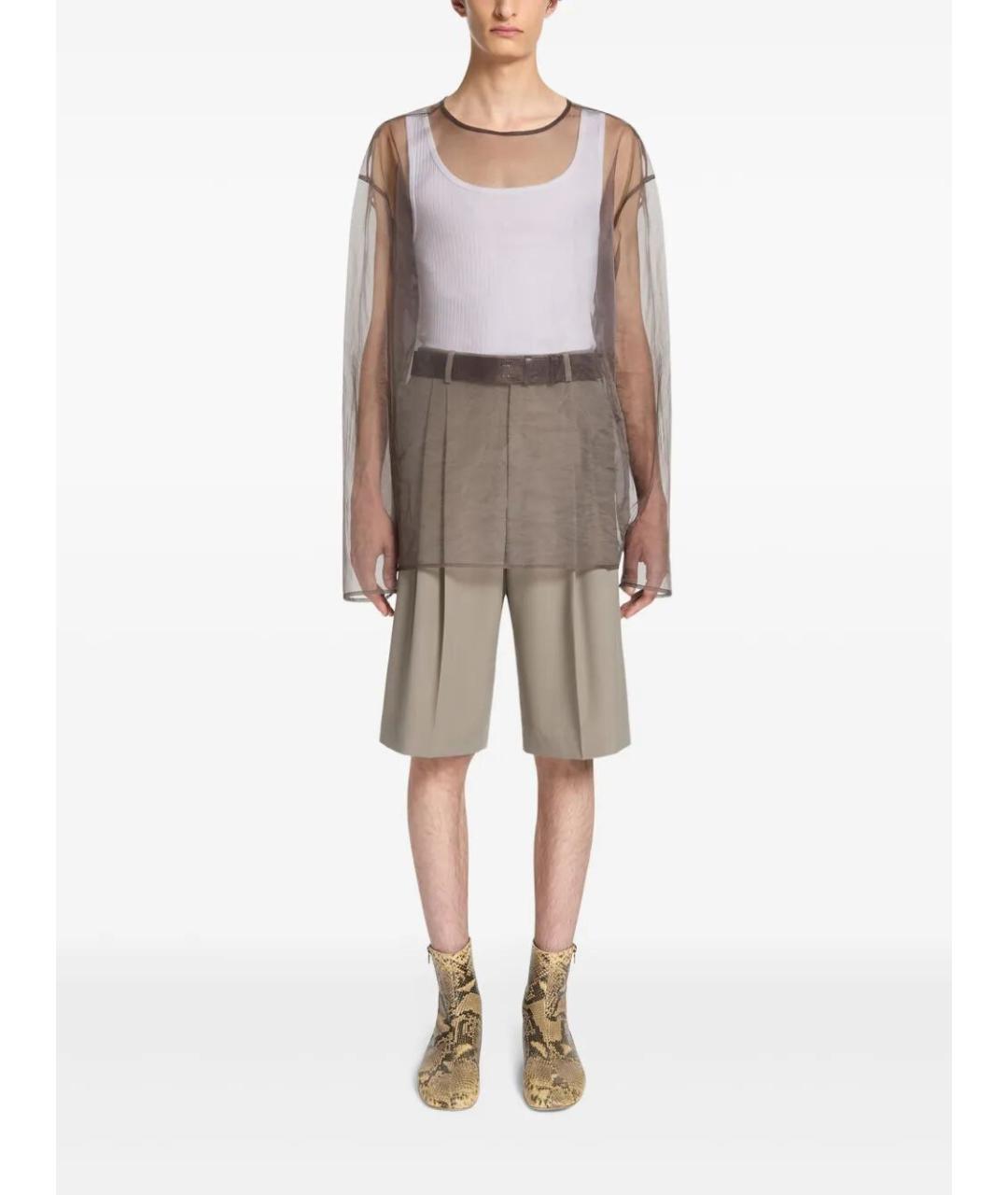 DRIES VAN NOTEN Бежевые шерстяные шорты, фото 4