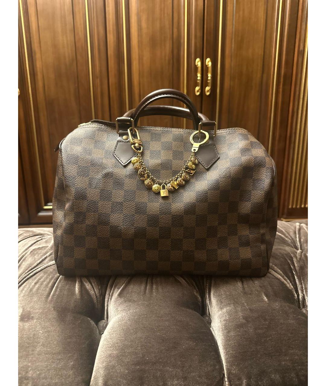LOUIS VUITTON Коричневая сумка с короткими ручками, фото 9