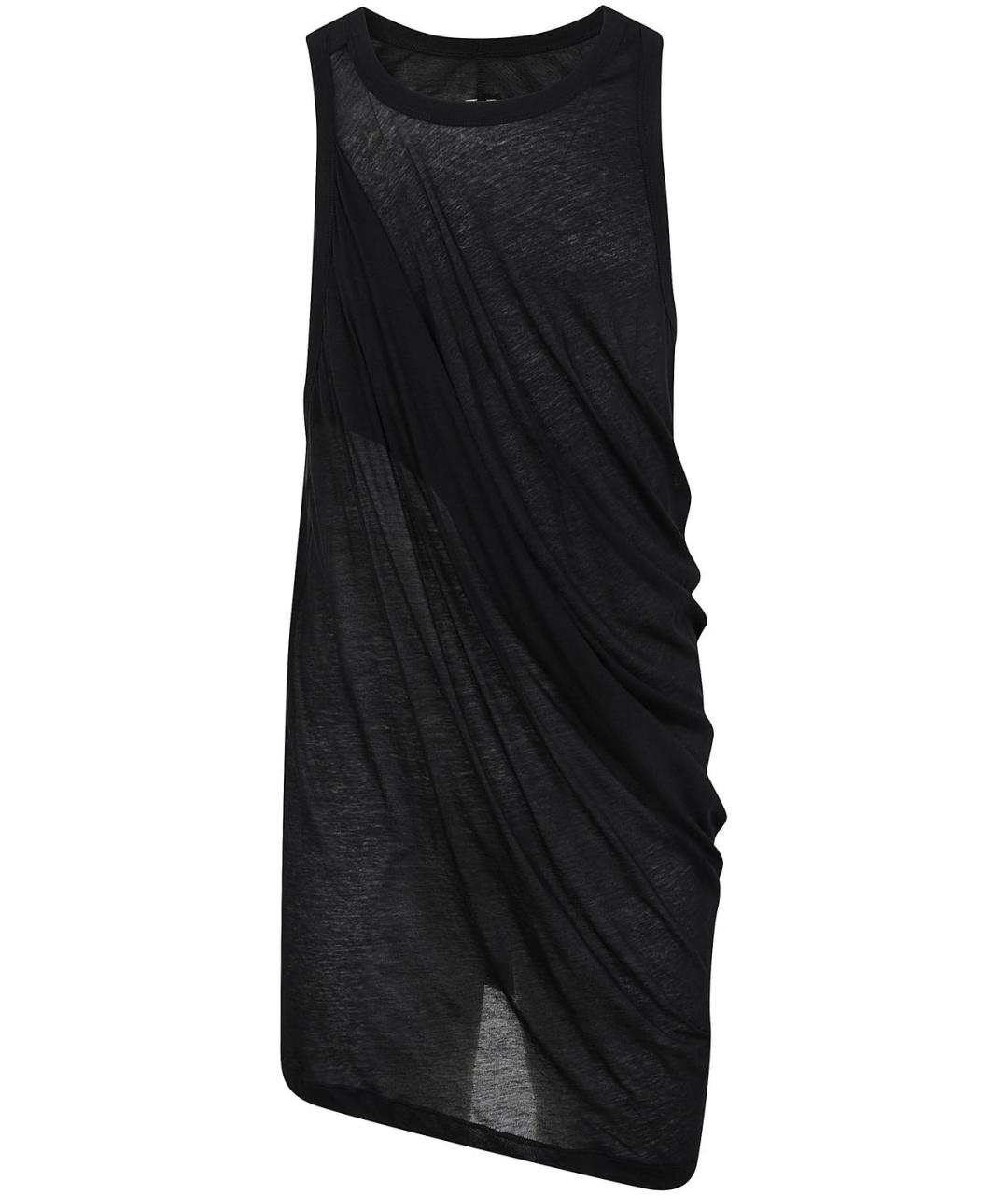 RICK OWENS Черная хлопковая майка, фото 5