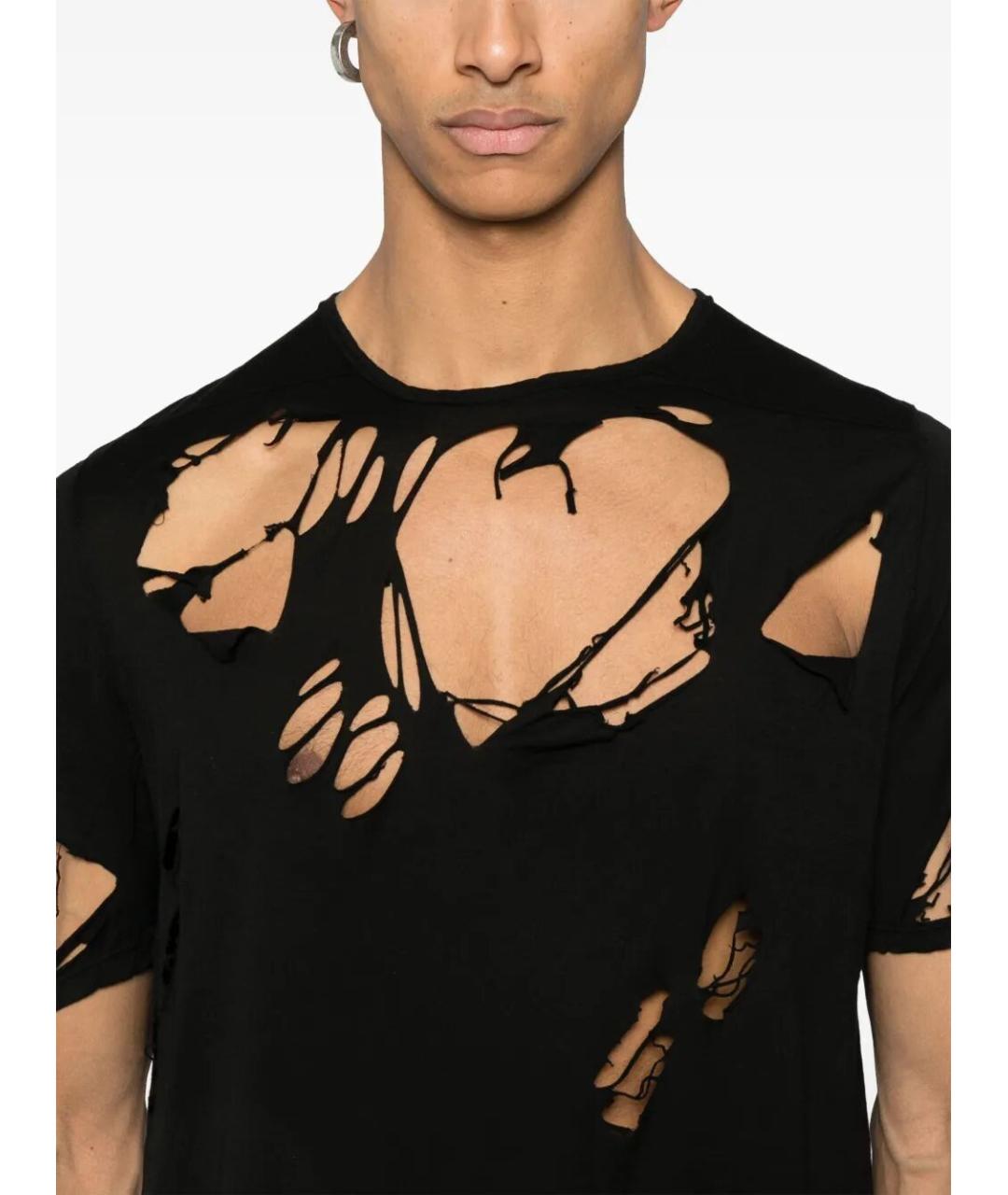 RICK OWENS DRKSHDW Черная хлопковая футболка, фото 2