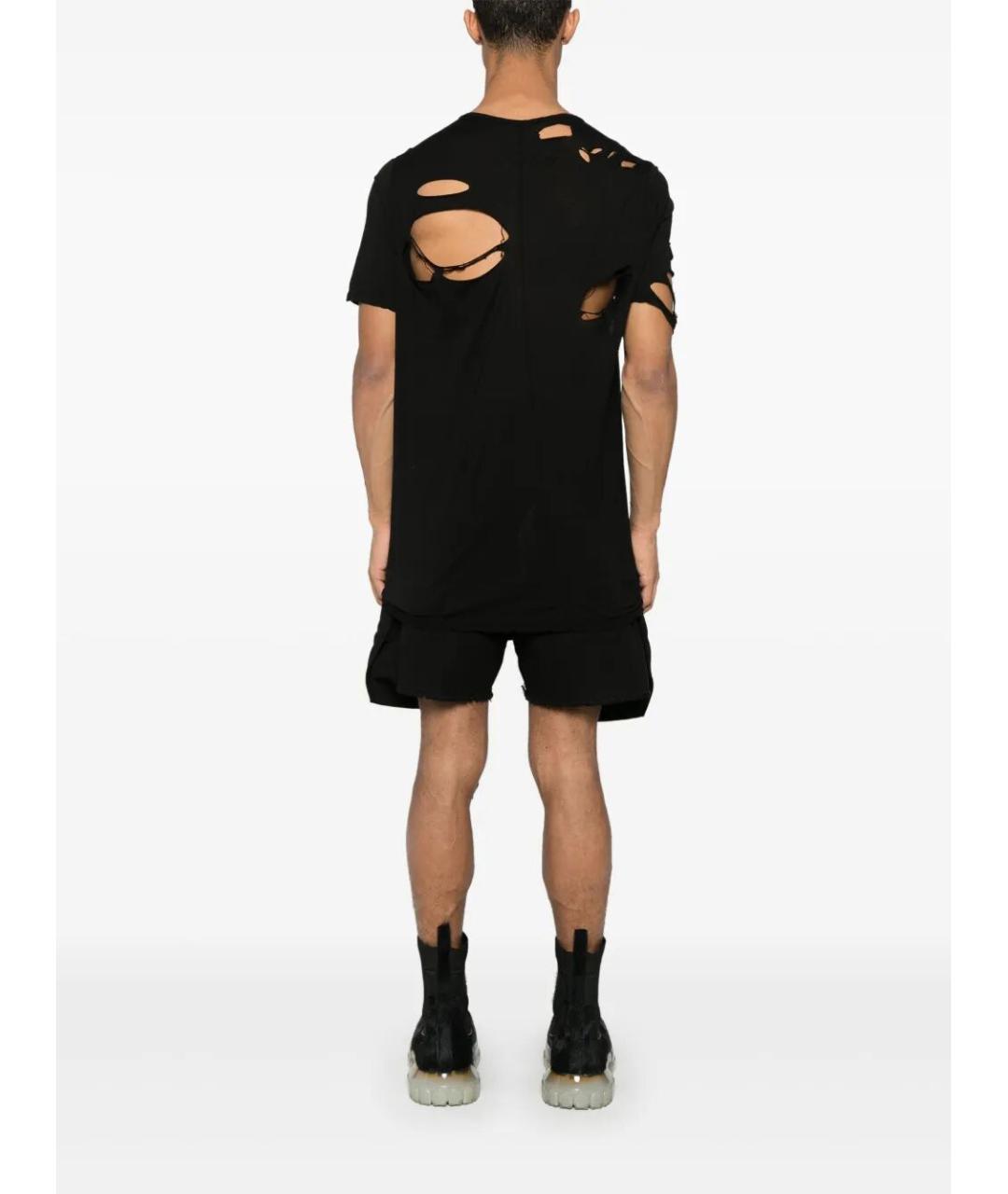RICK OWENS DRKSHDW Черная хлопковая футболка, фото 4
