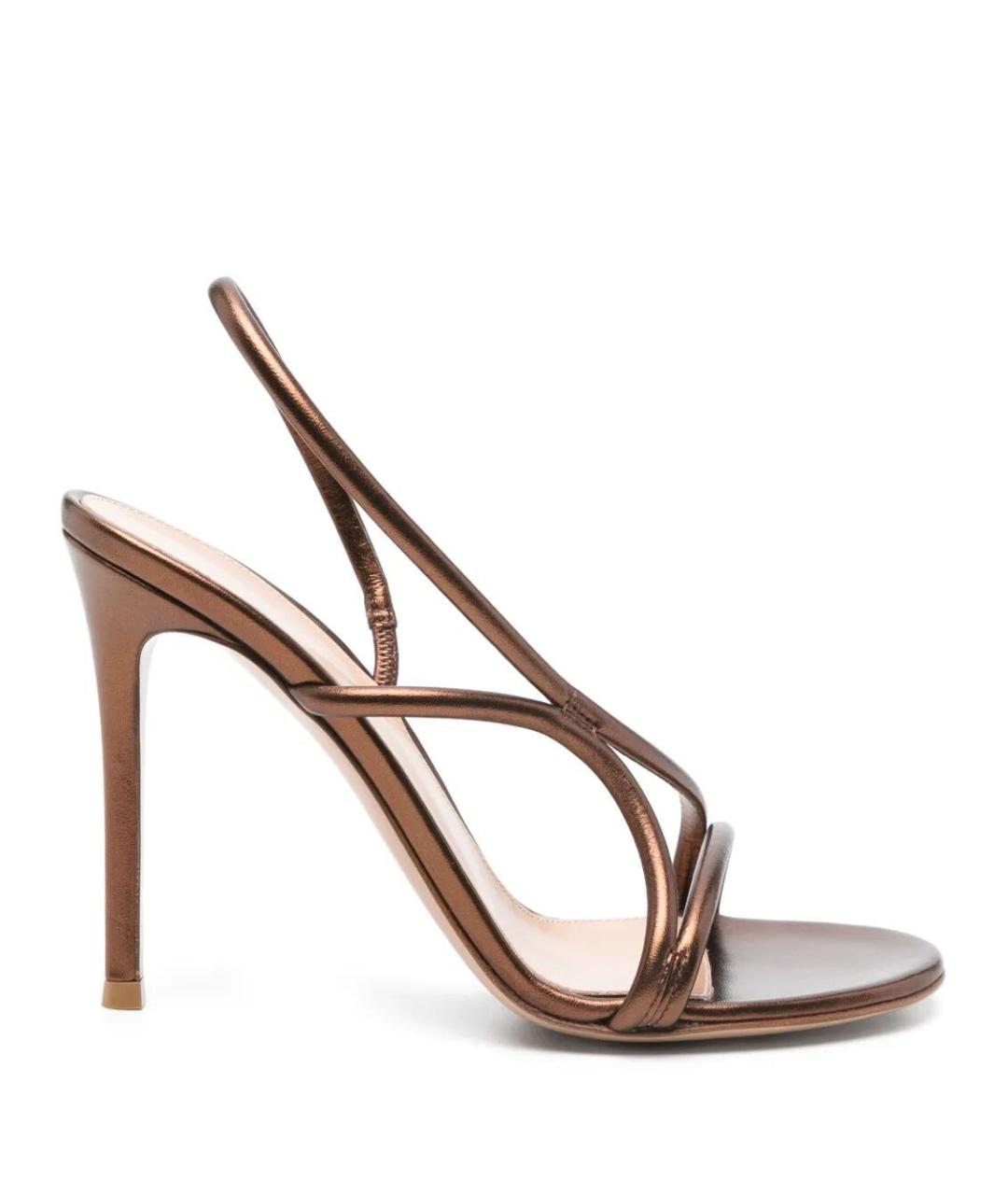 GIANVITO ROSSI Коричневые кожаные босоножки, фото 1