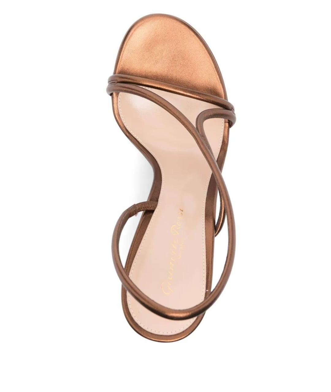 GIANVITO ROSSI Коричневые кожаные босоножки, фото 2