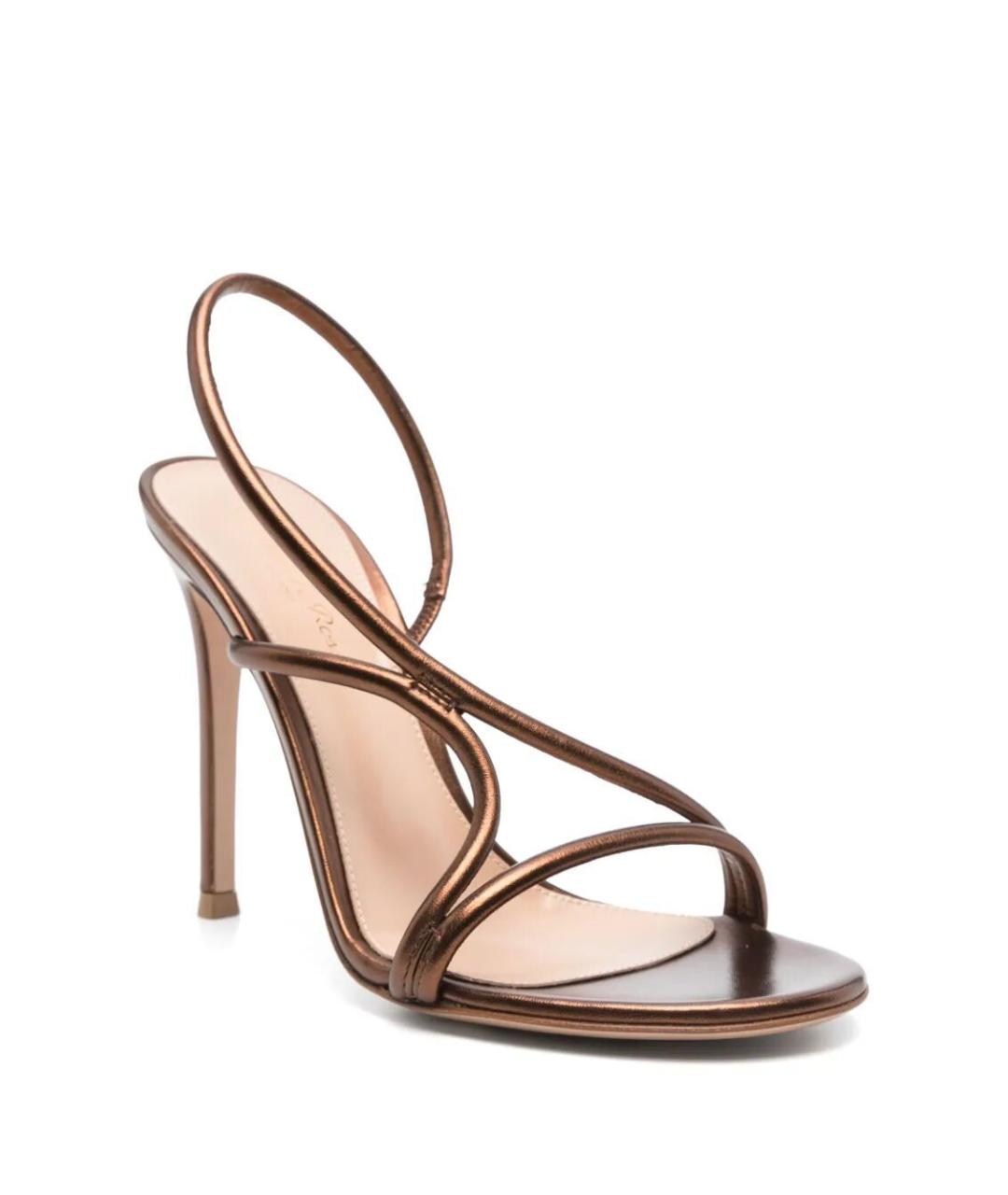 GIANVITO ROSSI Коричневые кожаные босоножки, фото 4