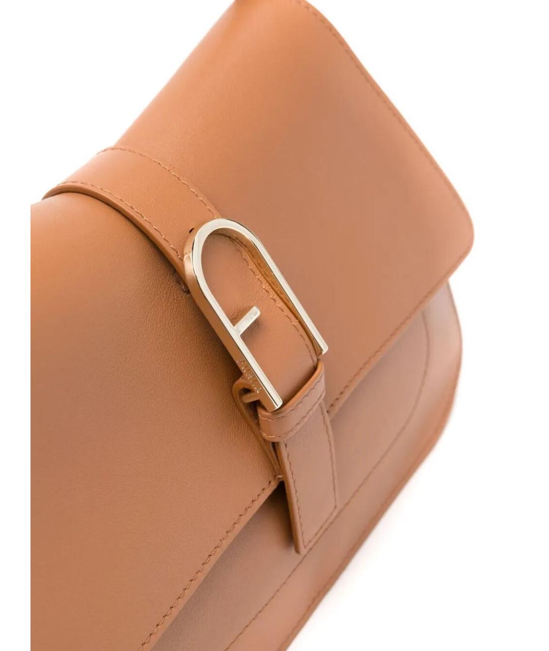 FURLA Коричневая кожаная сумка с короткими ручками, фото 4