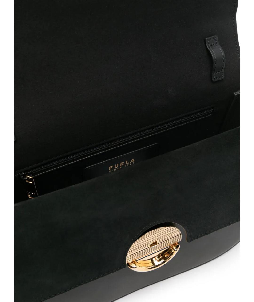 FURLA Черная кожаная сумка через плечо, фото 2